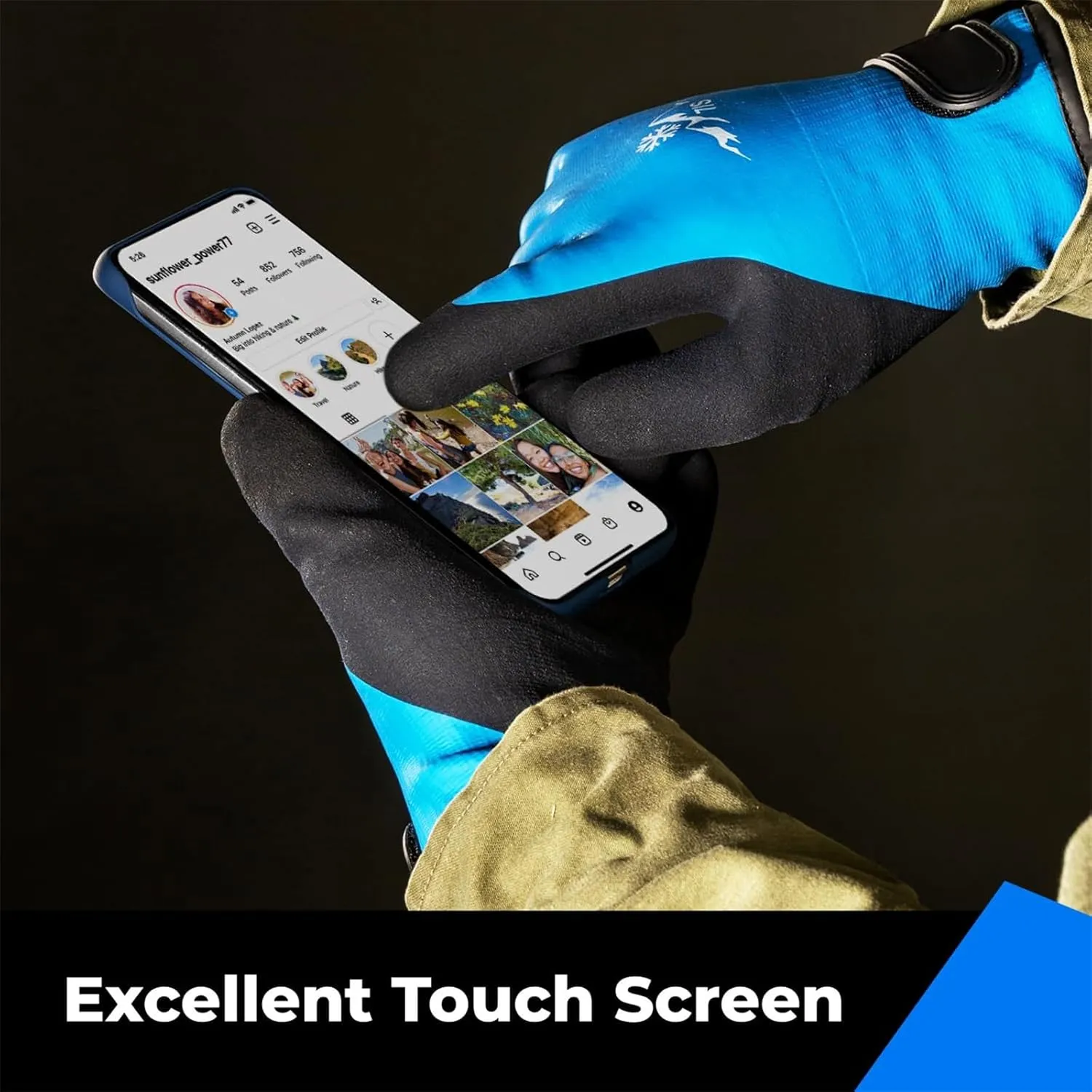 100% Waterproof Work Gloves for Cold Weather, Touch Screen Thermal Insulated Freezer Glove for Men Women, Warm Ski Snowboard Winter Gloves with Grip for Construction Worker Shoveling Snow