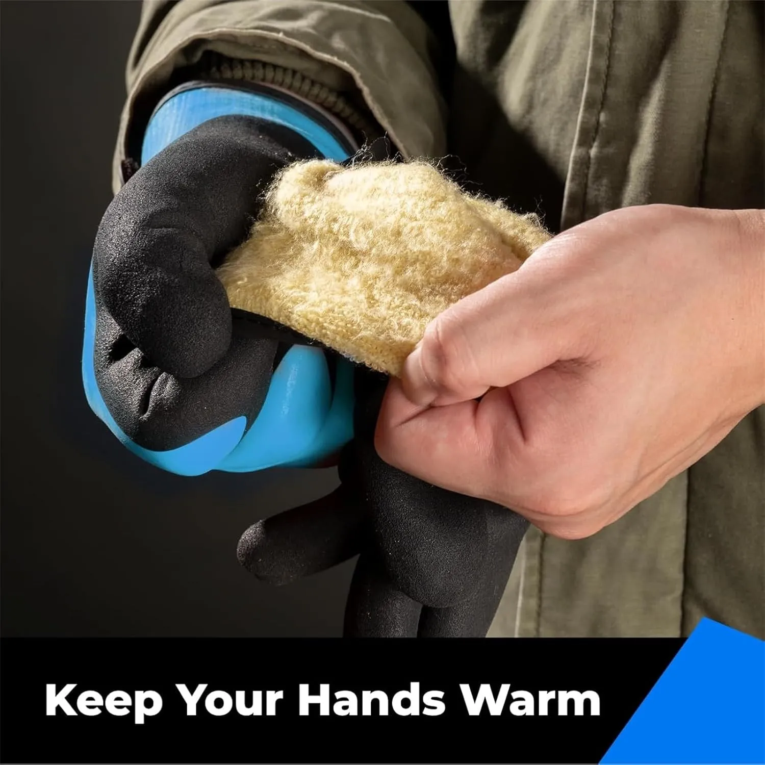100% Waterproof Work Gloves for Cold Weather, Touch Screen Thermal Insulated Freezer Glove for Men Women, Warm Ski Snowboard Winter Gloves with Grip for Construction Worker Shoveling Snow