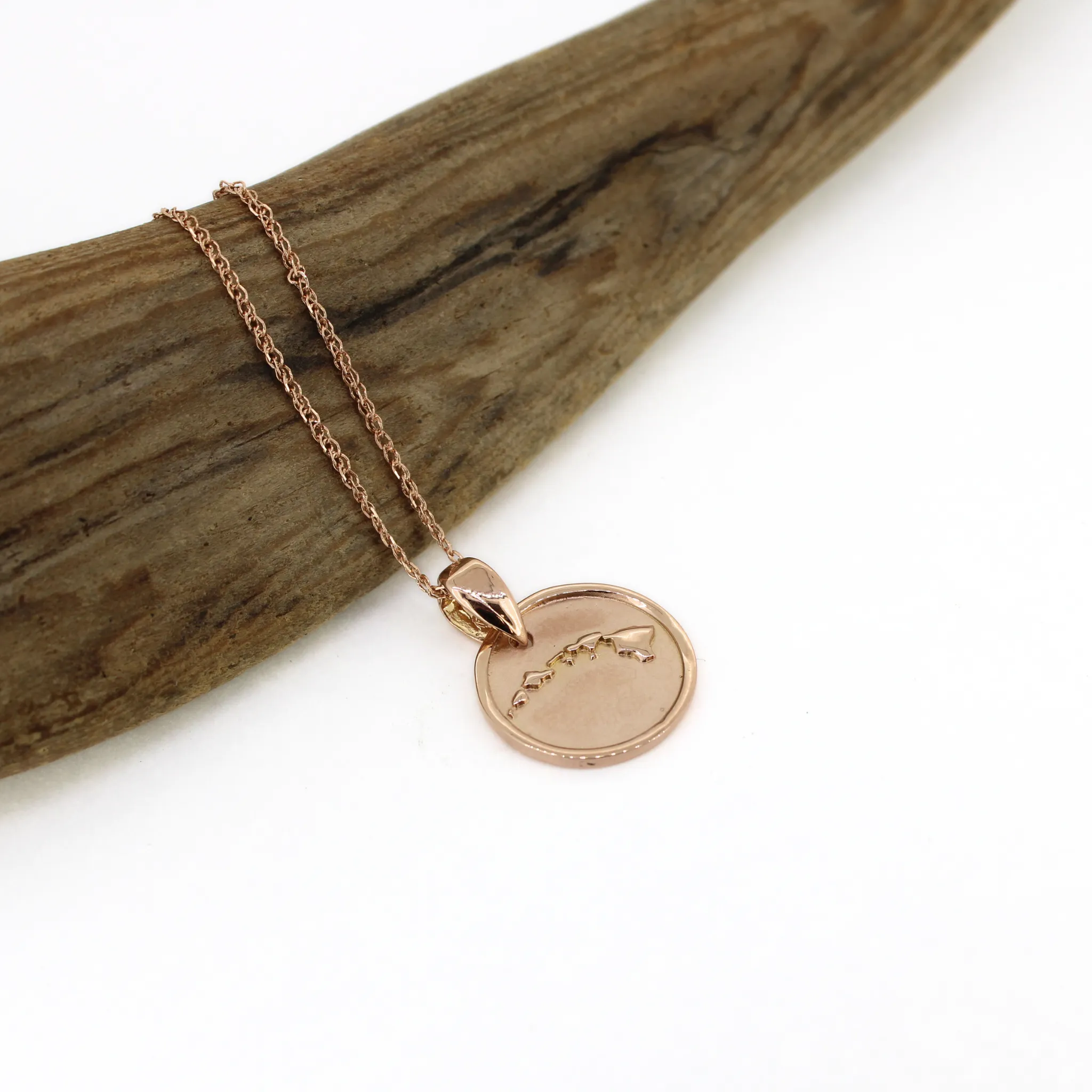 14k Rose Gold Hawaiian Island Coin Pendant