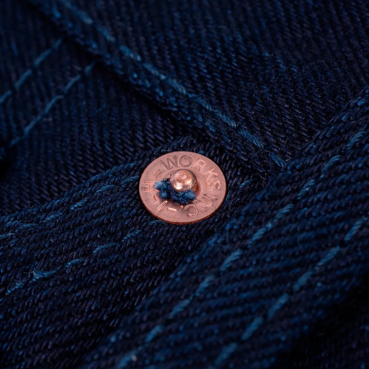 14oz Selvedge Denim Slim Straight Cut Jeans - Indigo/Indigo