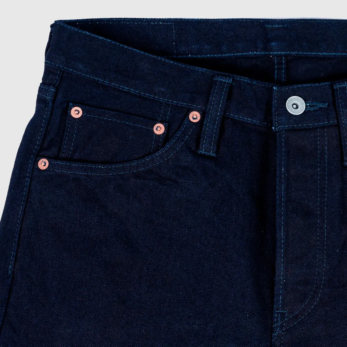 14oz Selvedge Denim Slim Straight Cut Jeans - Indigo/Indigo