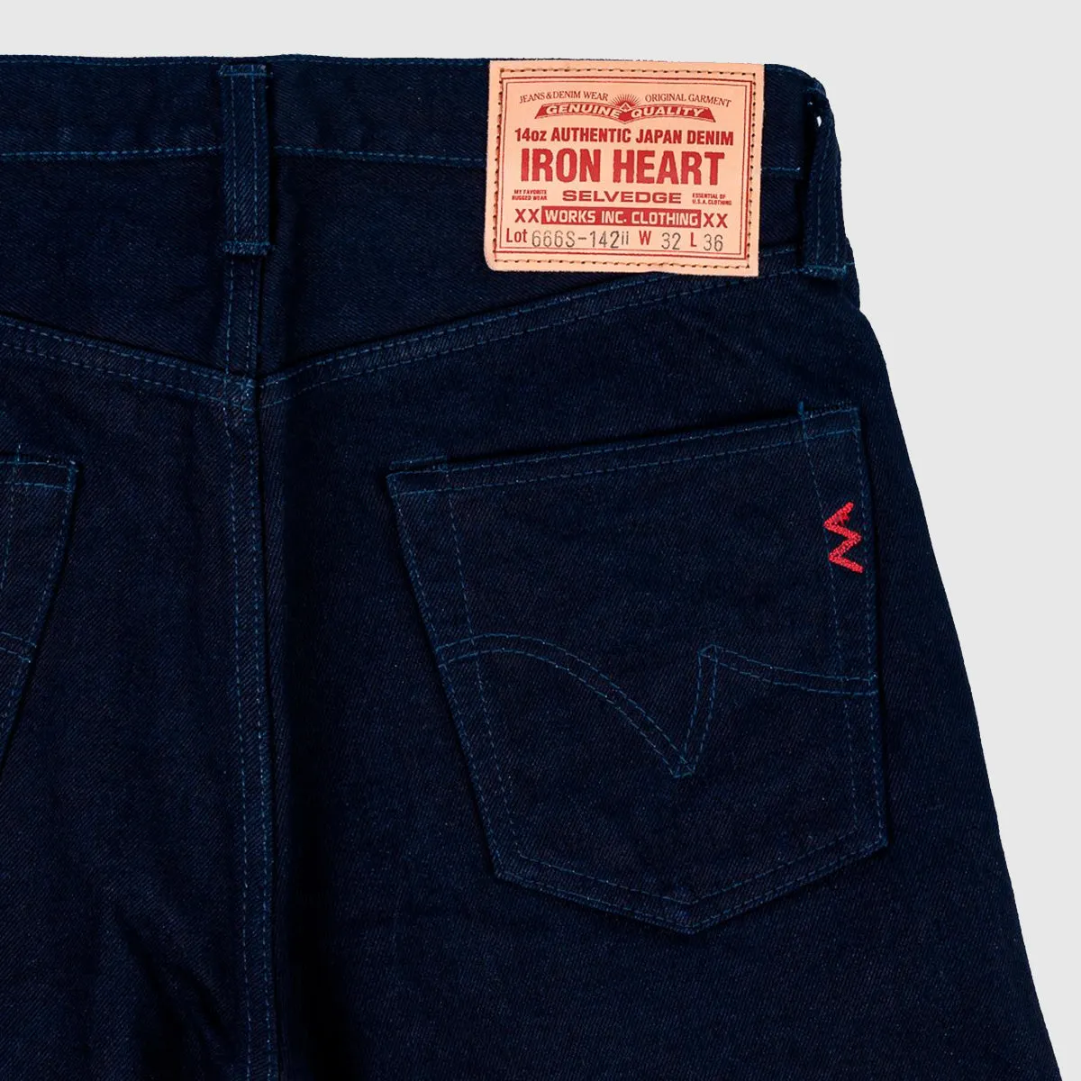 14oz Selvedge Denim Slim Straight Cut Jeans - Indigo/Indigo
