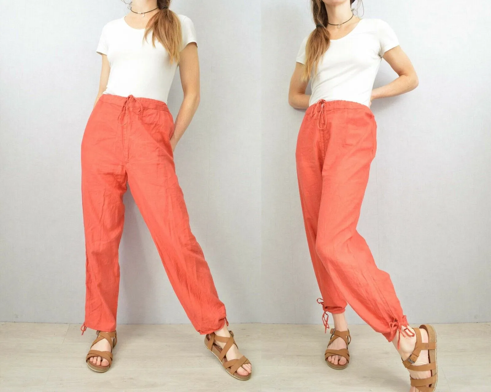 1940s Cotton Harem Pants Linen