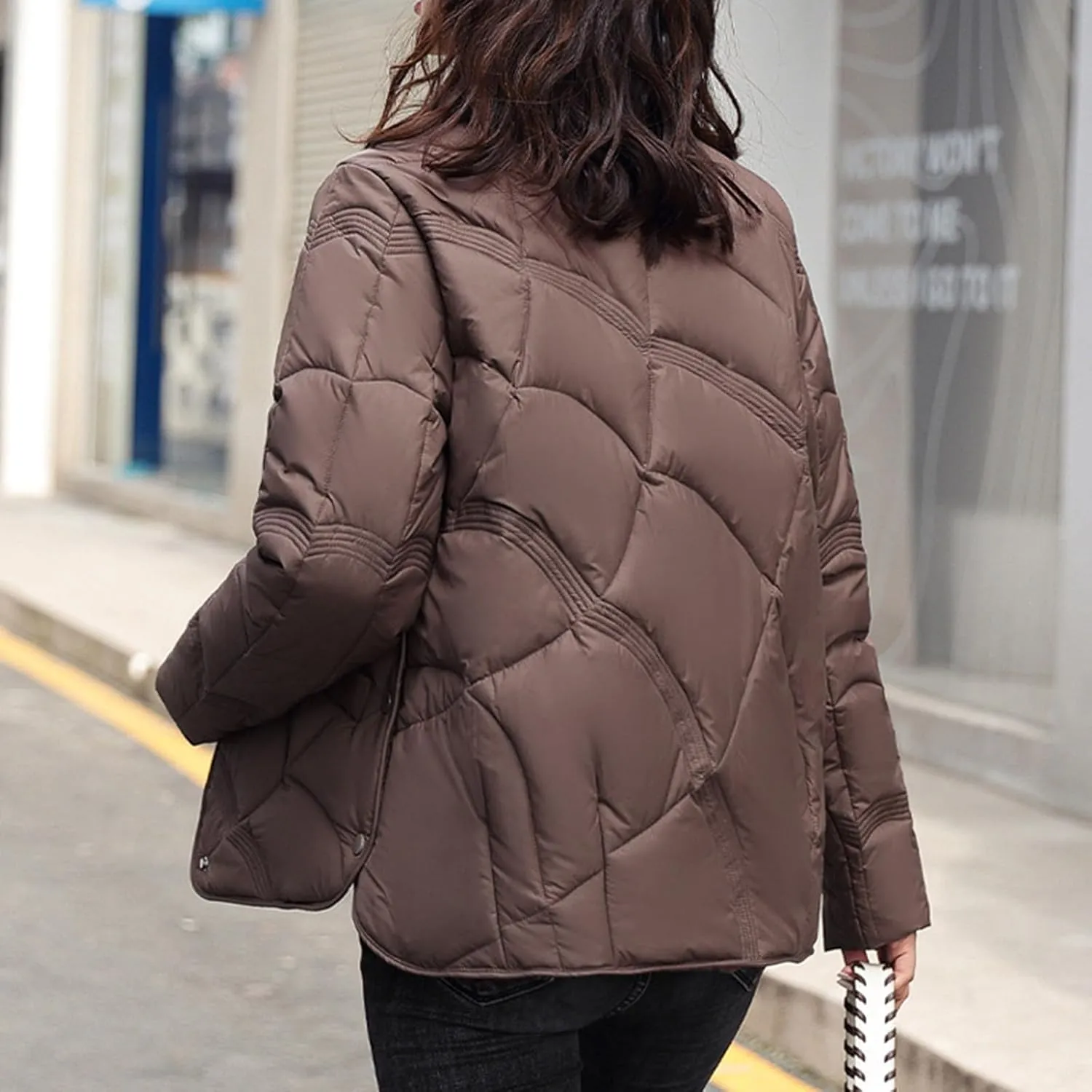 2023 Womens Oversized Puffer Jacket Quilted Down Coats Windproof Lightweight Warm Winter Padded Coat Trendy Casual Outerwear
