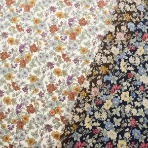 21W Cotton Corduroy Print Fabric - Drawing Flower