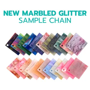 2" Sample Bundle - 1/8" New Marble Glitter Acrylic Sheets