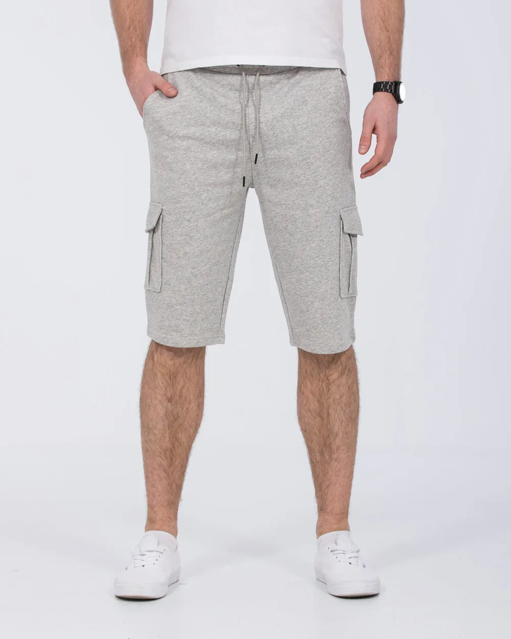 2t Freddy Tall Cargo Sweat Shorts (heather grey)