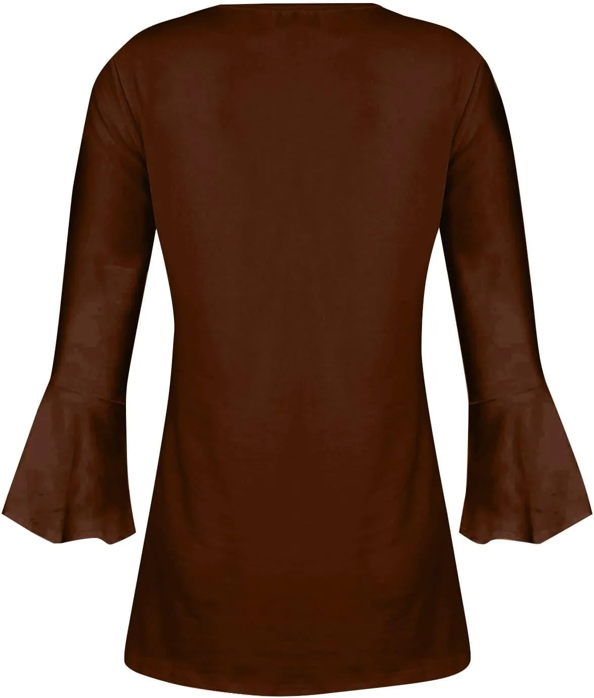 3/4 Sleeve Tops for Women V Neck Dressy Casual Ruffle Sleeve Henley Shirts Loose Fit Button Up Tunic Tops Blouses