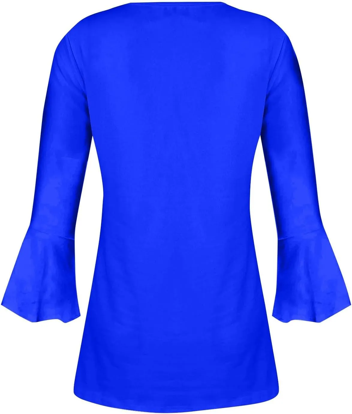 3/4 Sleeve Tops for Women V Neck Dressy Casual Ruffle Sleeve Henley Shirts Loose Fit Button Up Tunic Tops Blouses