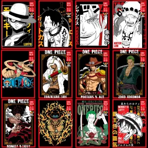 36 Brand Anime One Piece Streetwear Designs Bundle PNG