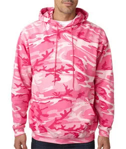 3969 Code V Adult Camouflage Pullover Hooded Blended Sweatshirt with Pouch Pocket Pink Woodland