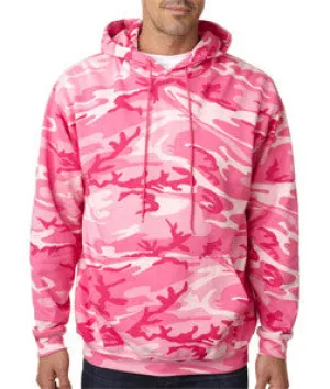 3969 Code V Adult Camouflage Pullover Hooded Blended Sweatshirt with Pouch Pocket Pink Woodland