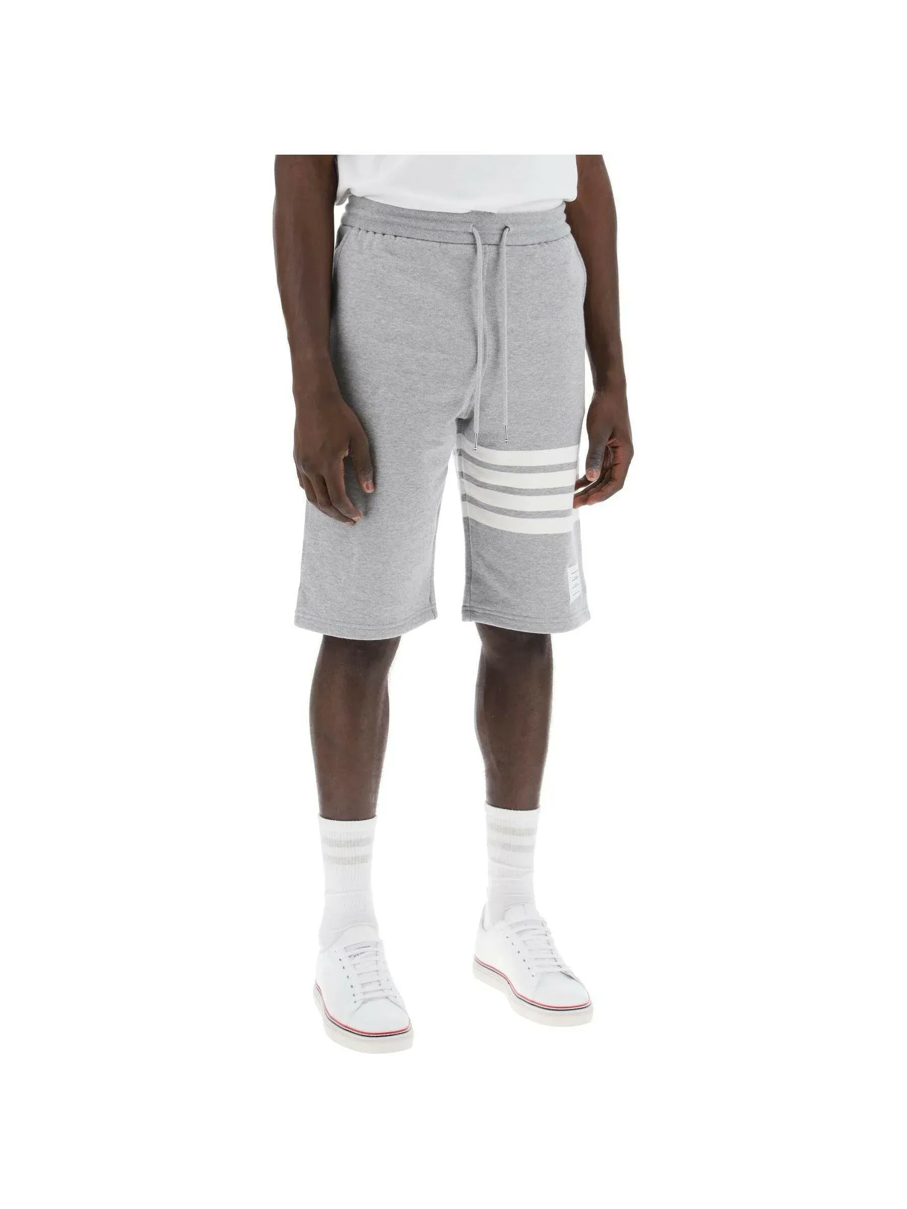 4 Bar Striped Sweat Shorts