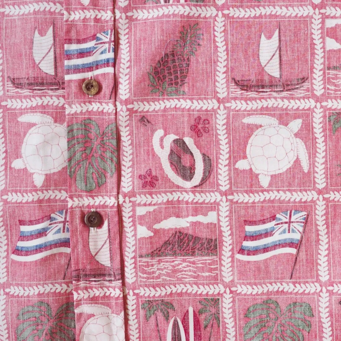 50th State Pink Hawaiian REVERSE Shirt