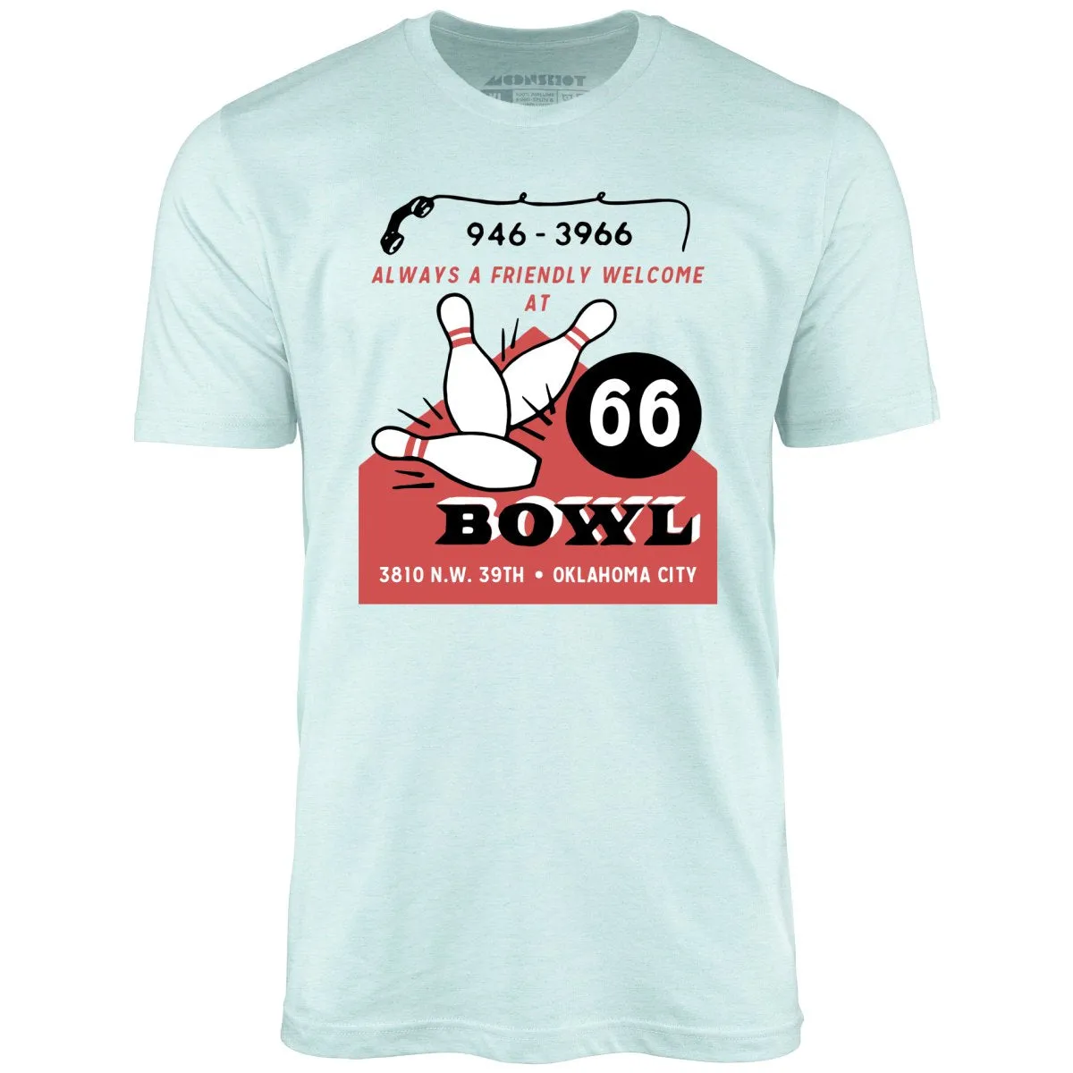 66 Bowl - Oklahoma City, OK - Vintage Bowling Alley - Unisex T-Shirt