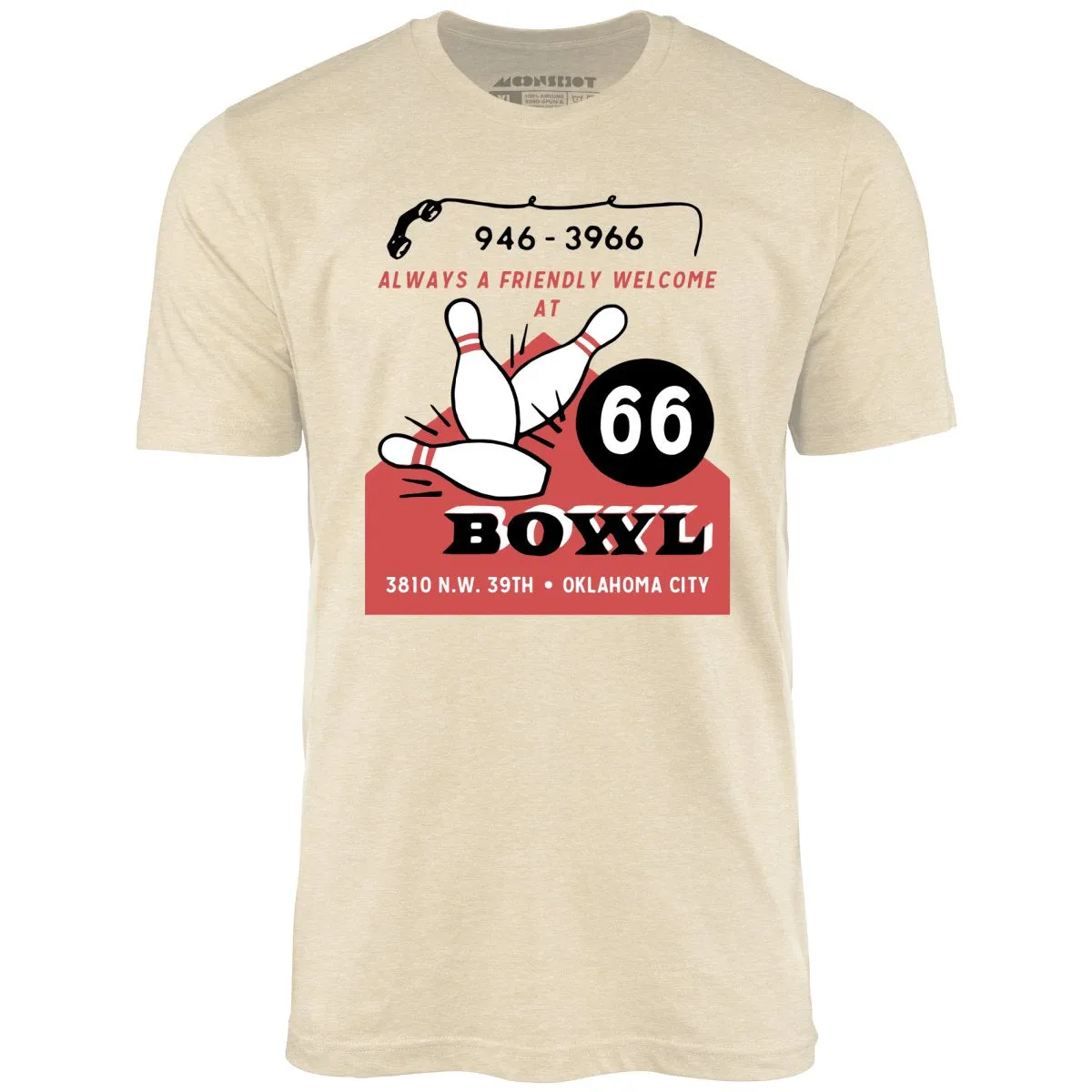66 Bowl - Oklahoma City, OK - Vintage Bowling Alley - Unisex T-Shirt