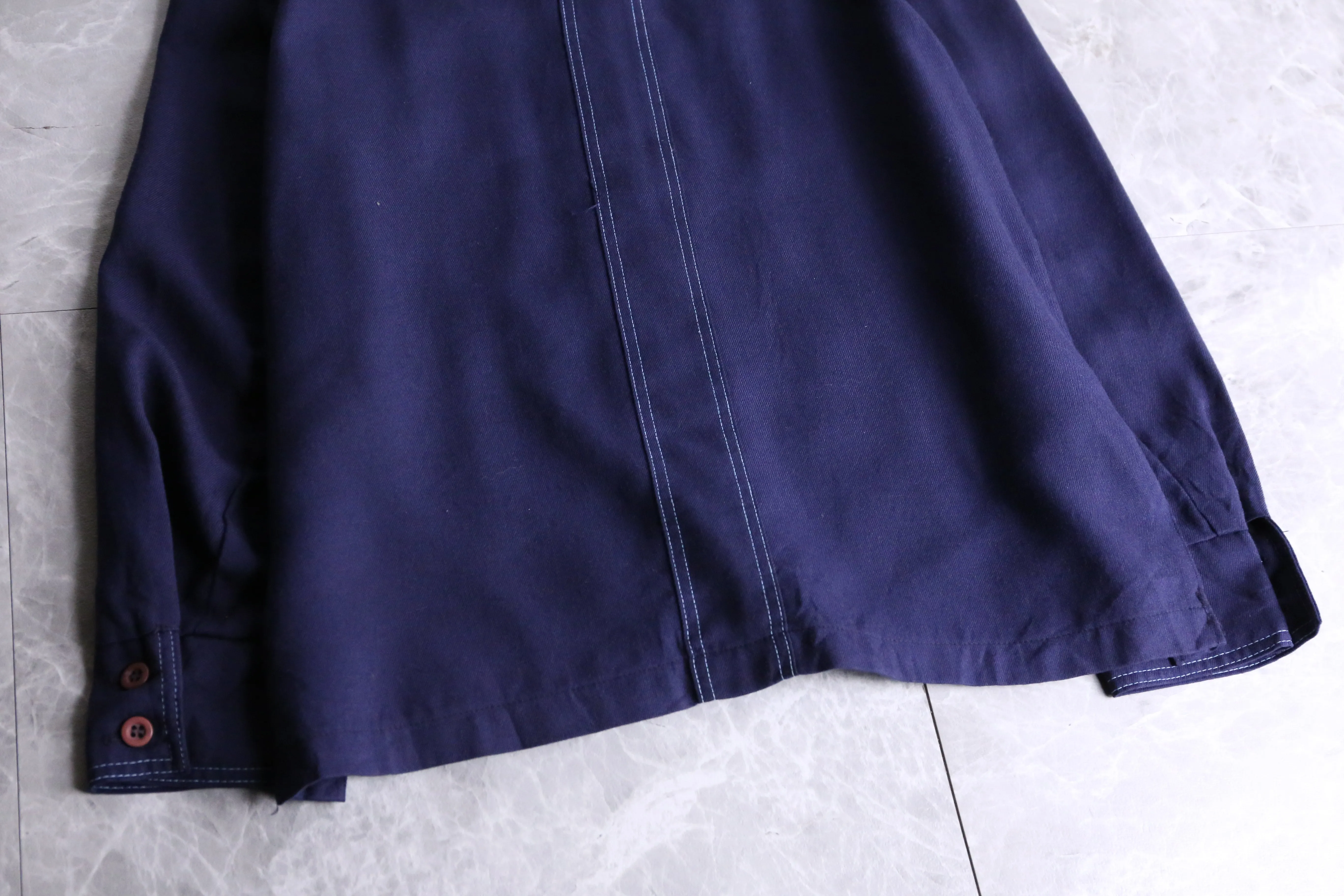 70's navy work shirts jacket
