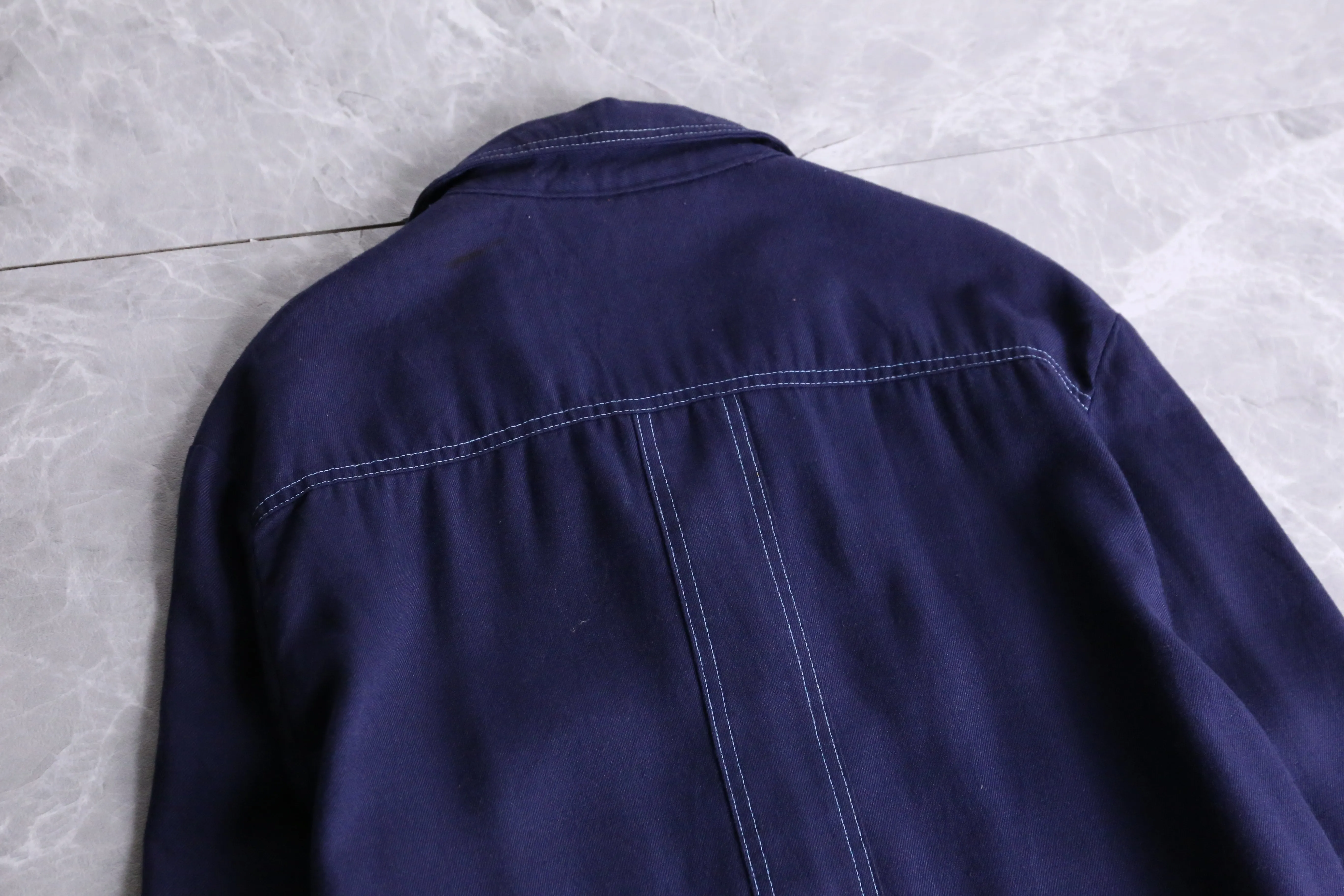 70's navy work shirts jacket
