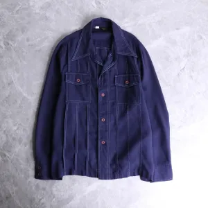 70's navy work shirts jacket