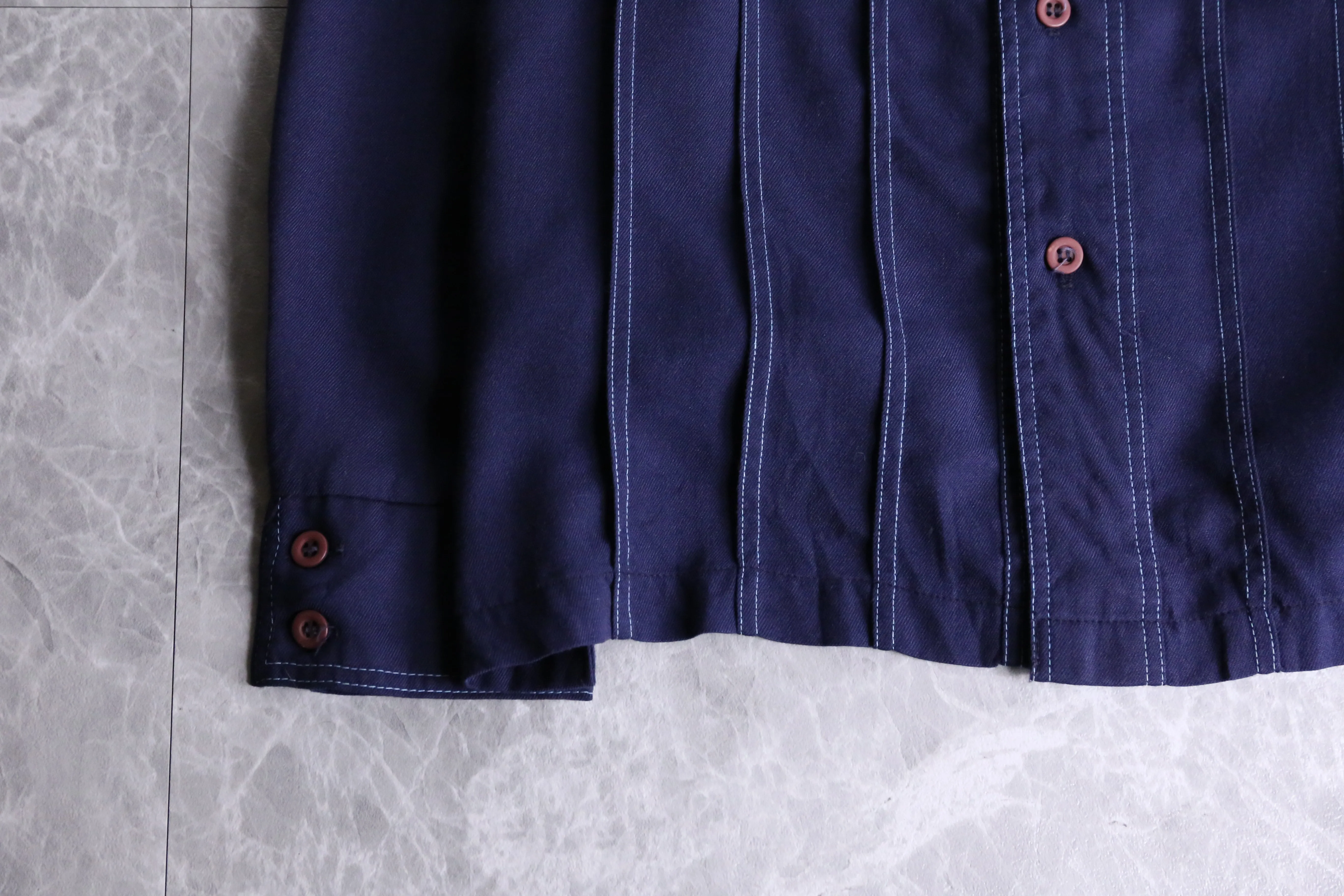 70's navy work shirts jacket