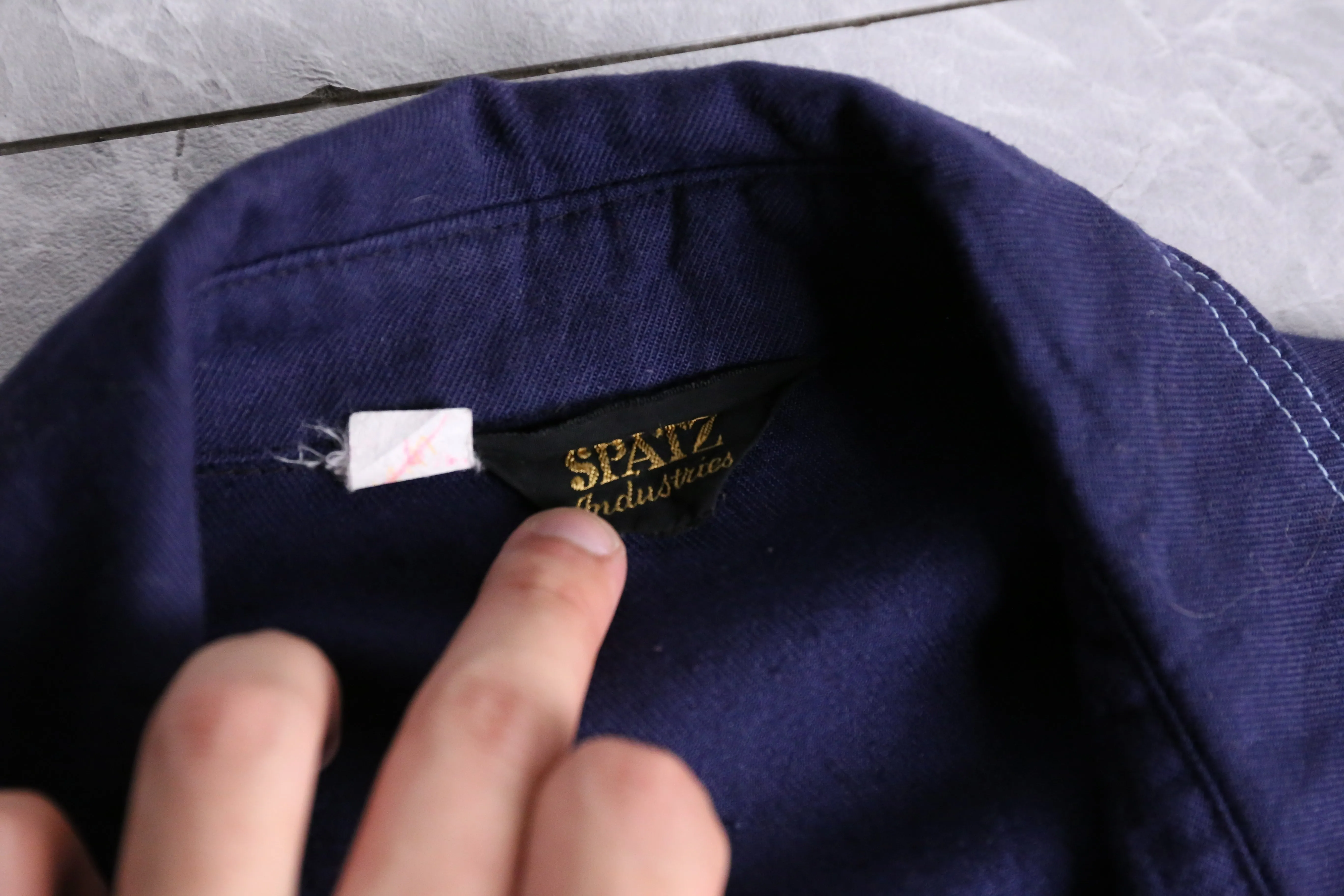 70's navy work shirts jacket