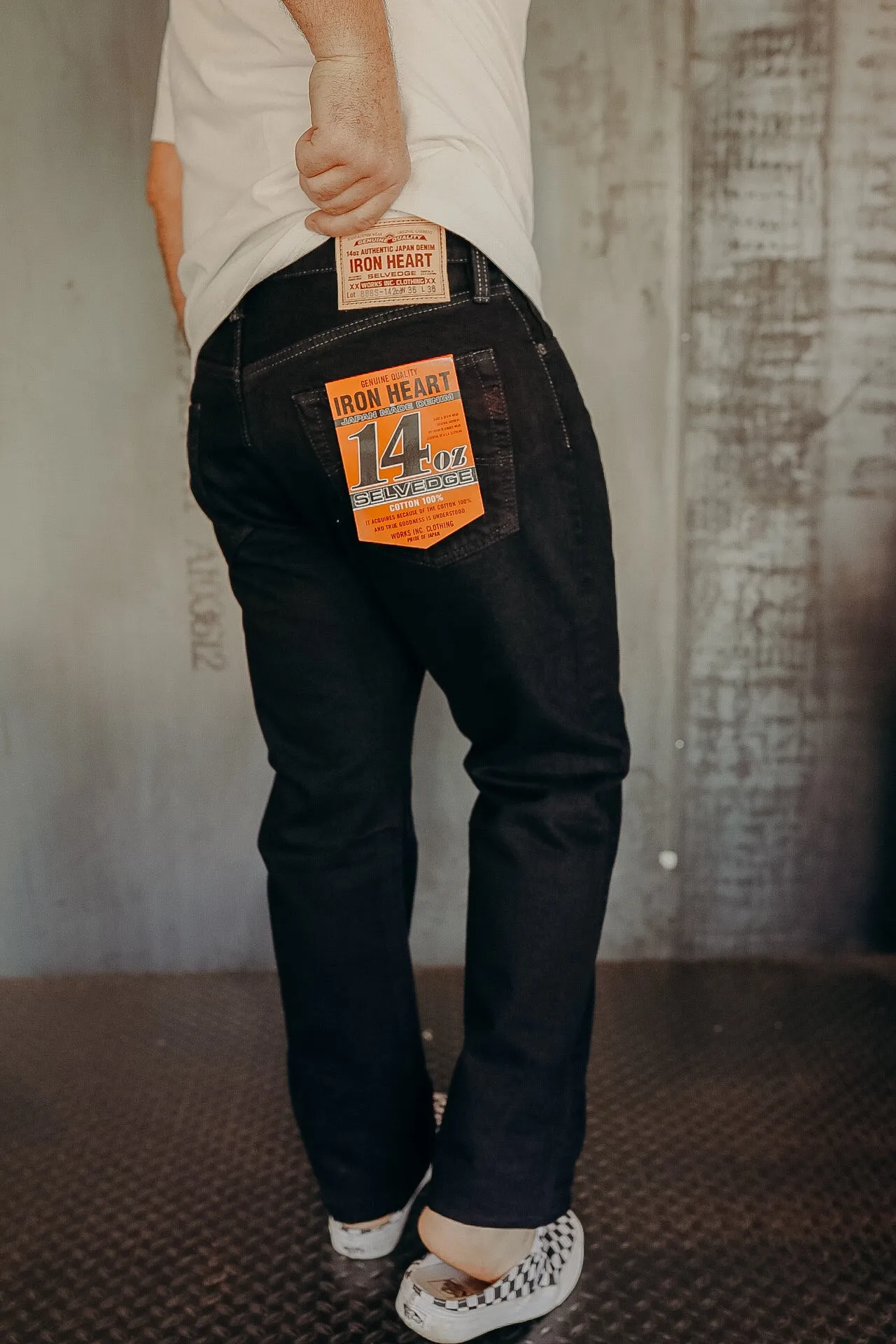888 14oz Selvedge Denim Medium/High Rise Tapered - Indigo Overdyed Black IH-888S-142OD
