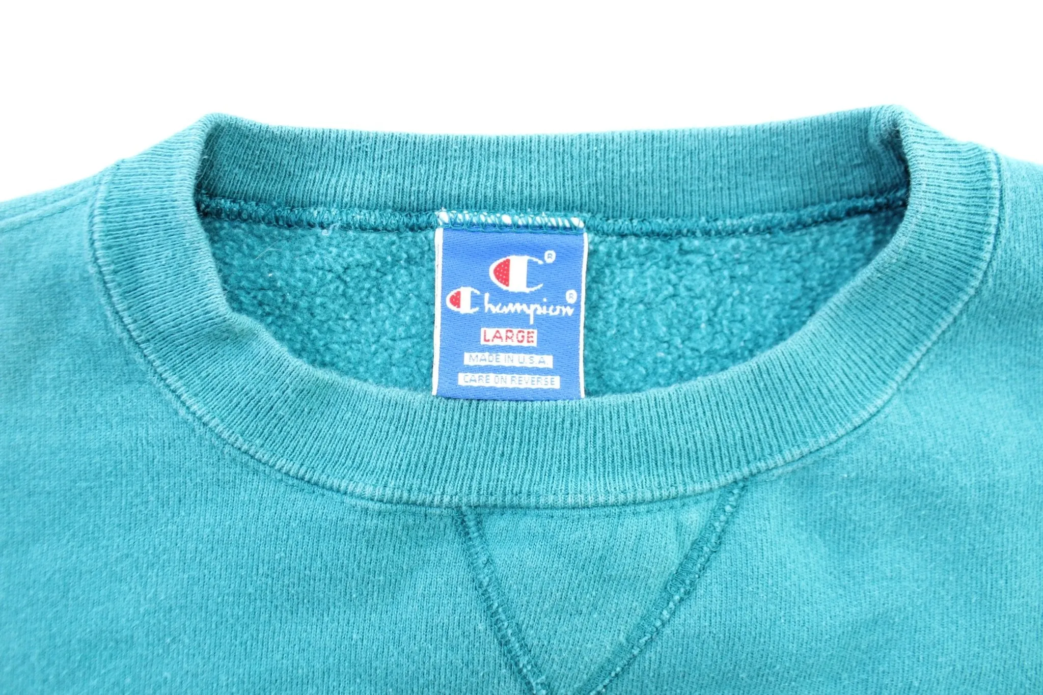 90's Champion Logo Embroidered Green Sweatshirt