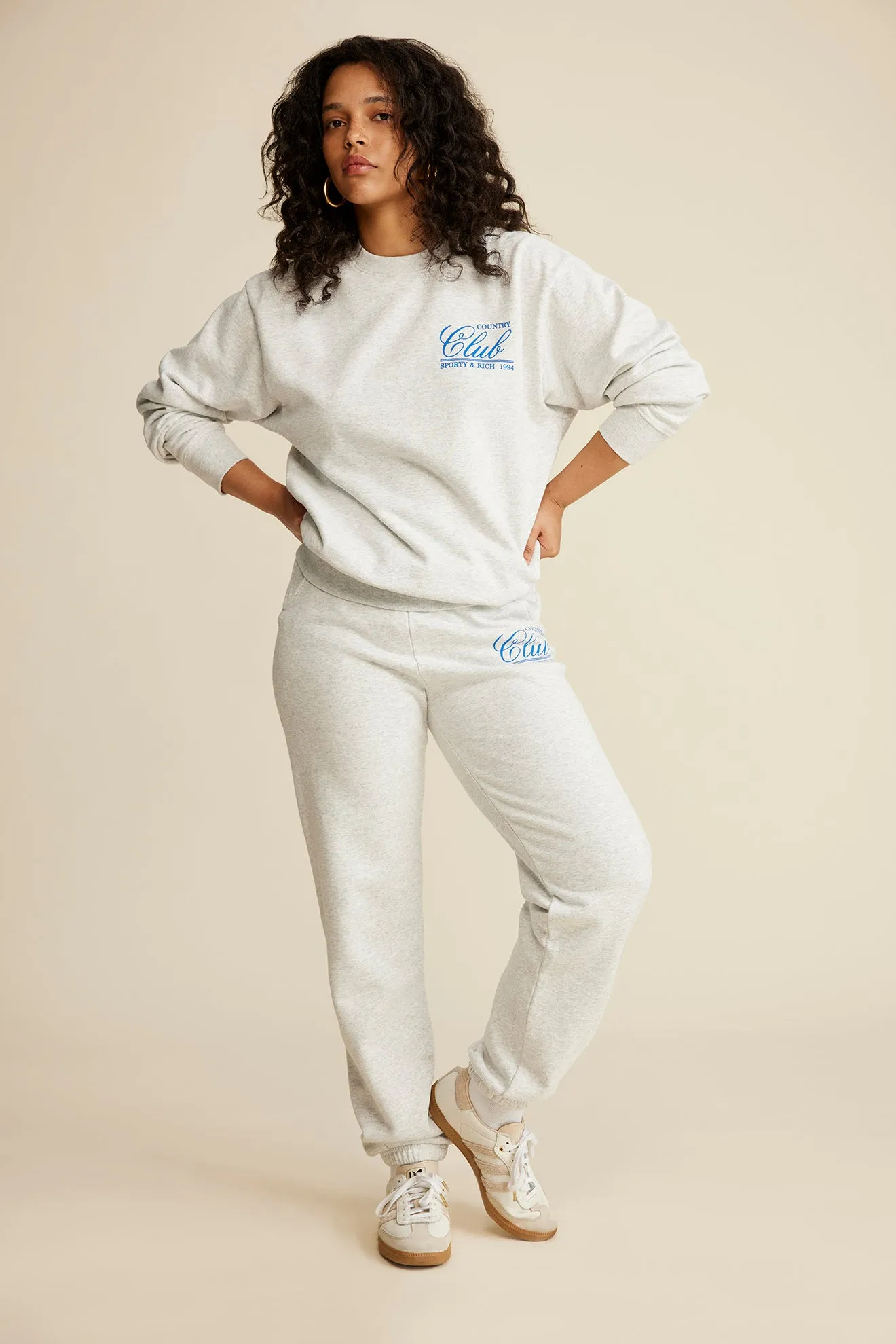 94 Country Club Crewneck - Heather Gray/Royal Blue