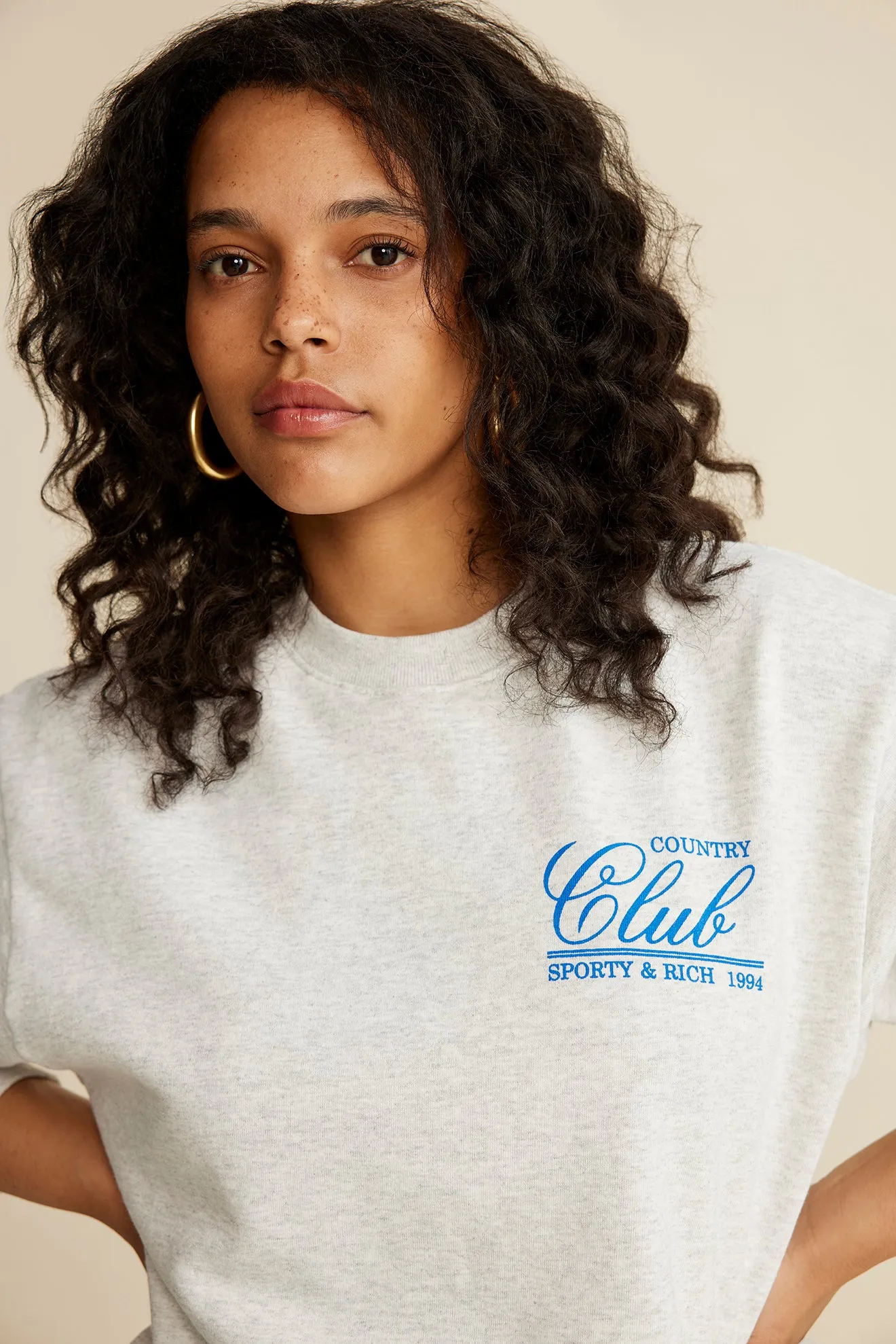 94 Country Club Crewneck - Heather Gray/Royal Blue