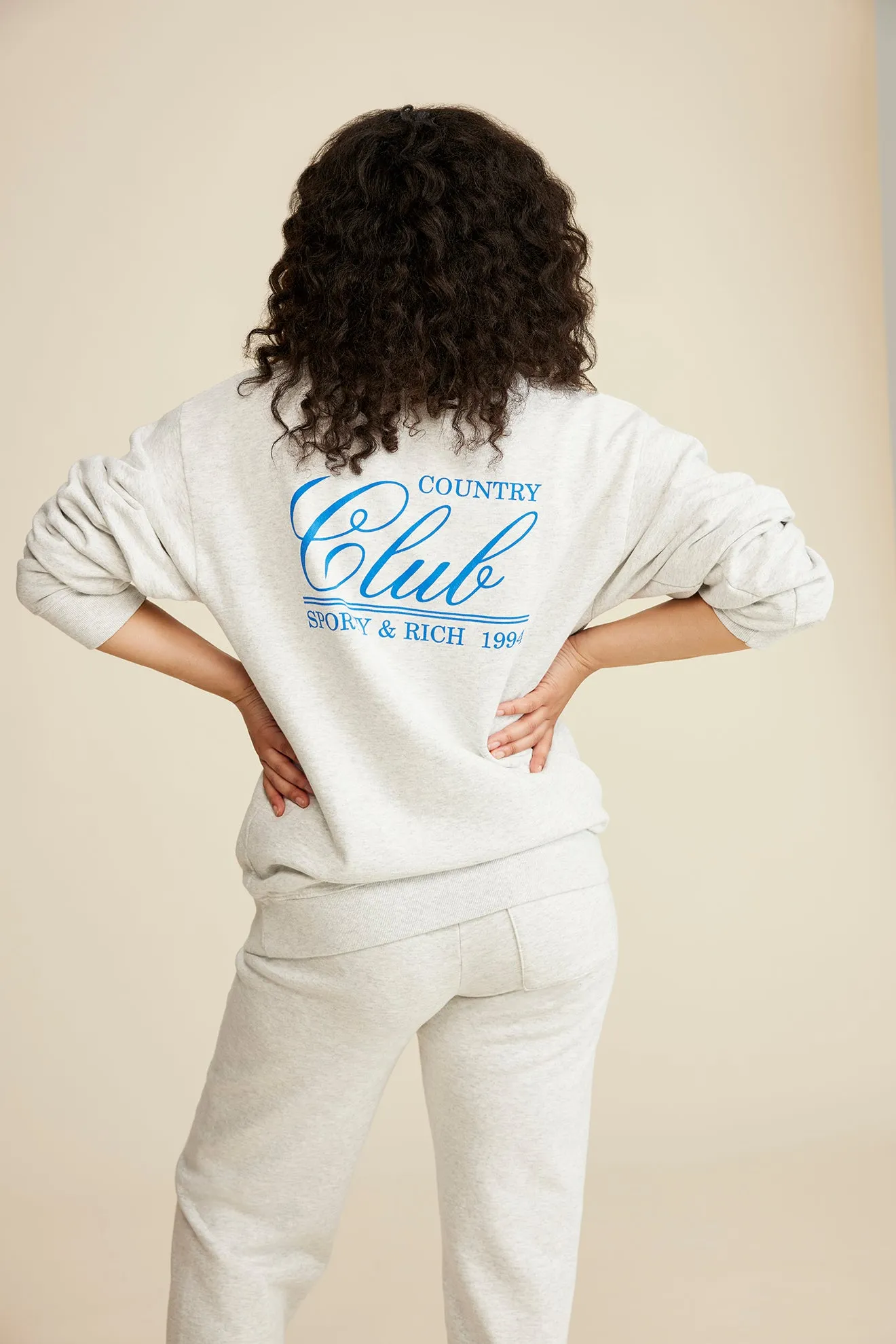 94 Country Club Crewneck - Heather Gray/Royal Blue