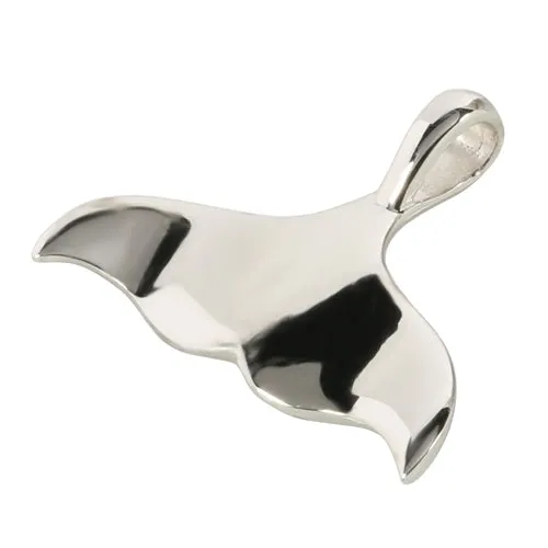 Abalone Sterling Silver Big Whale Tail Pendant Rhodium (Chain Sold Separately)
