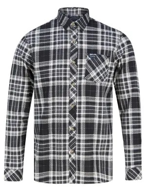 Acadian Checked Cotton Flannel Shirt in Jet Black - Tokyo Laundry