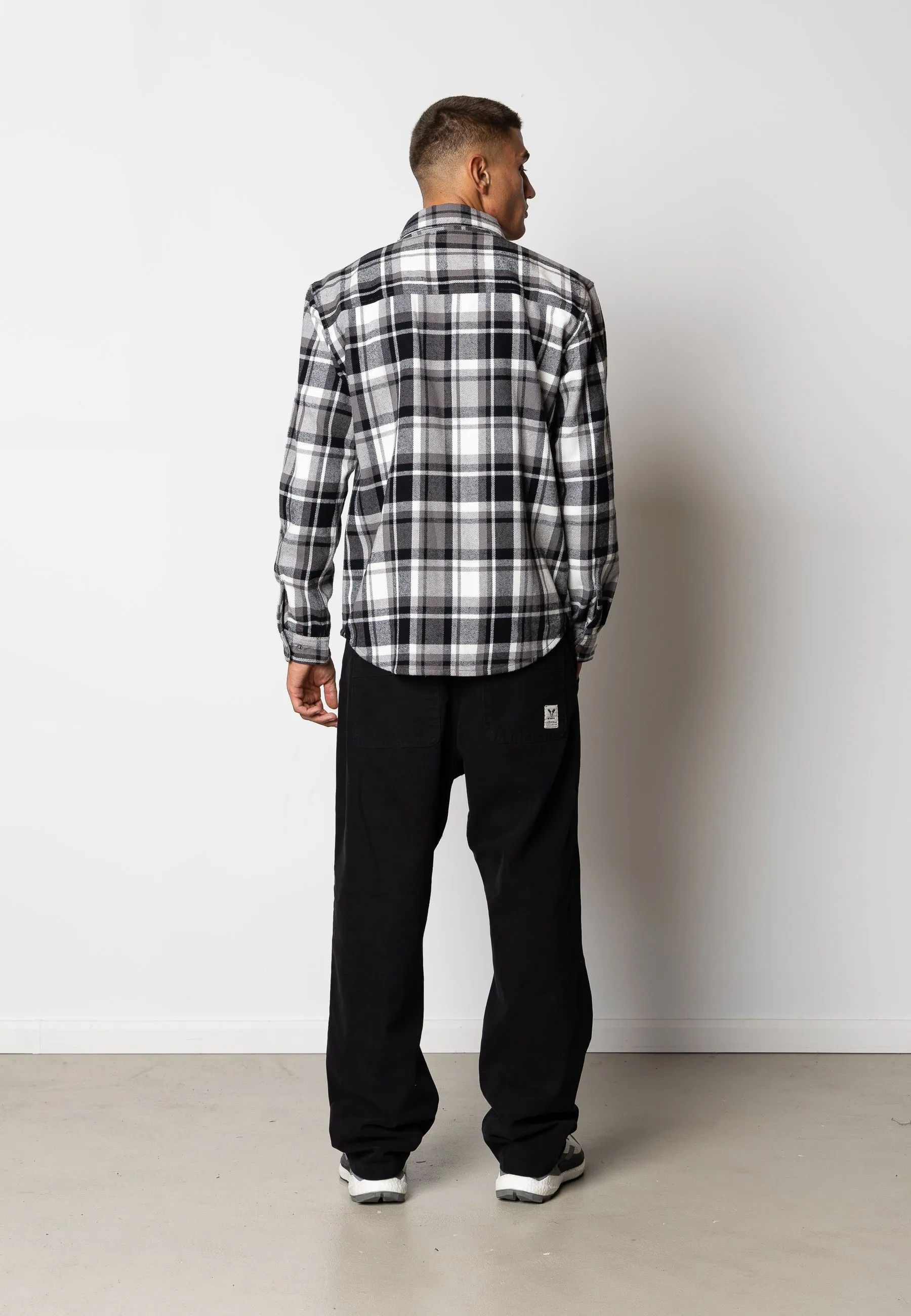 ADRIAN COTTON SHIRT - Black/Mid grey