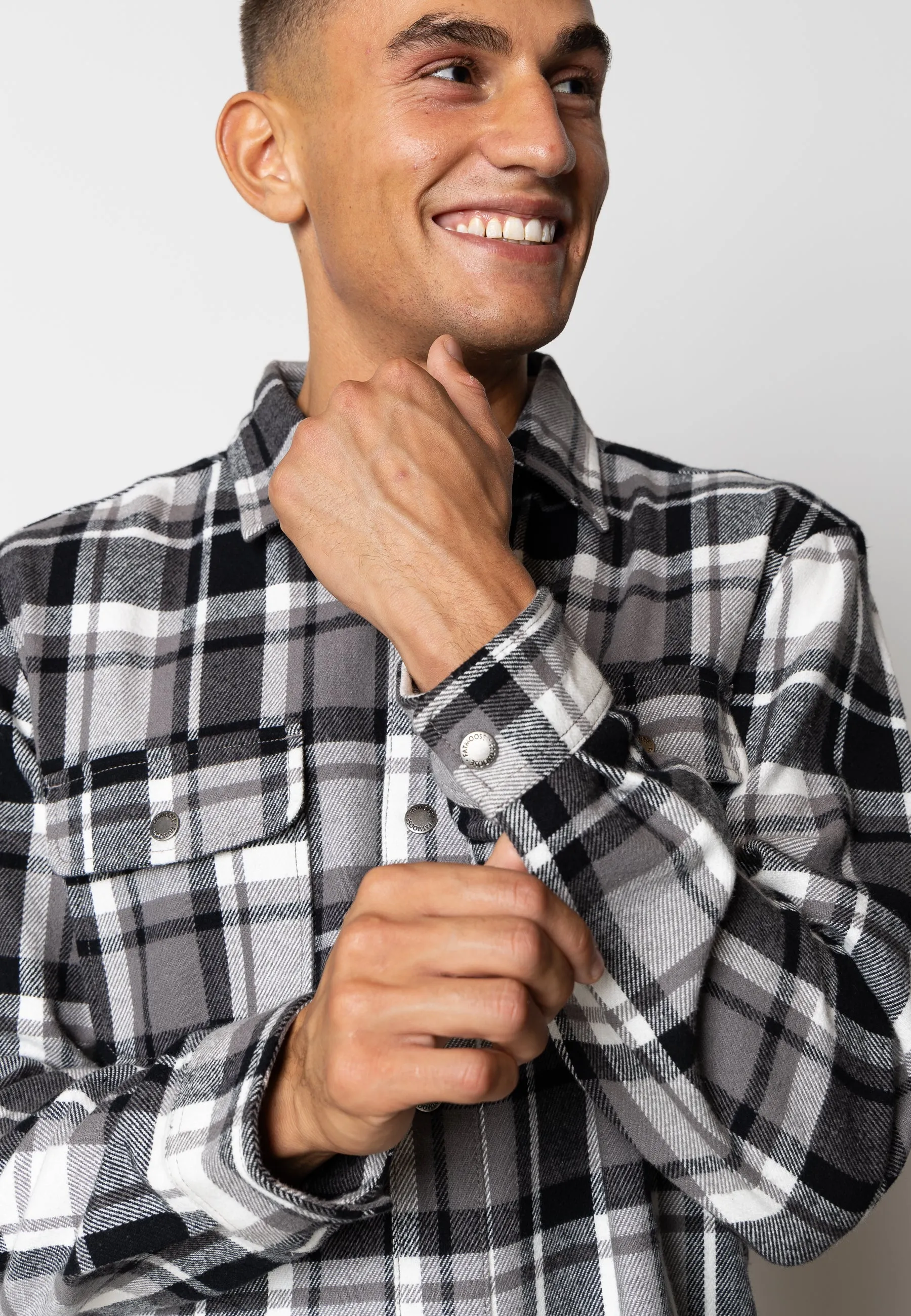 ADRIAN COTTON SHIRT - Black/Mid grey