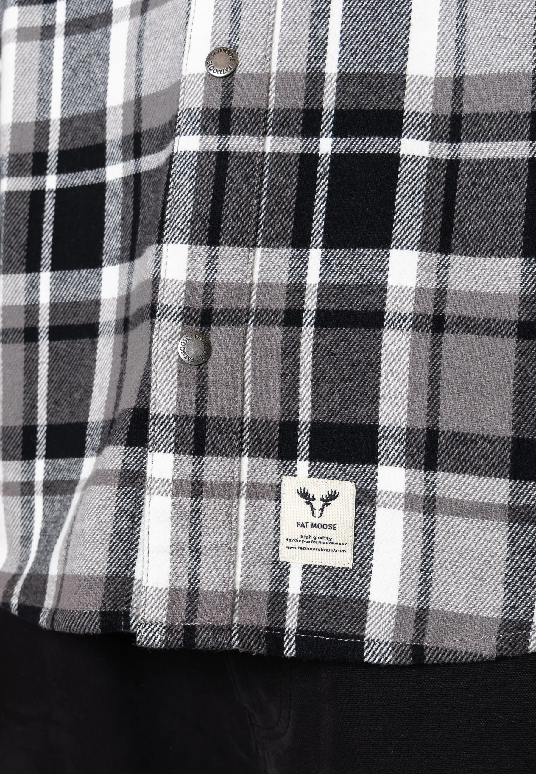 ADRIAN COTTON SHIRT - Black/Mid grey