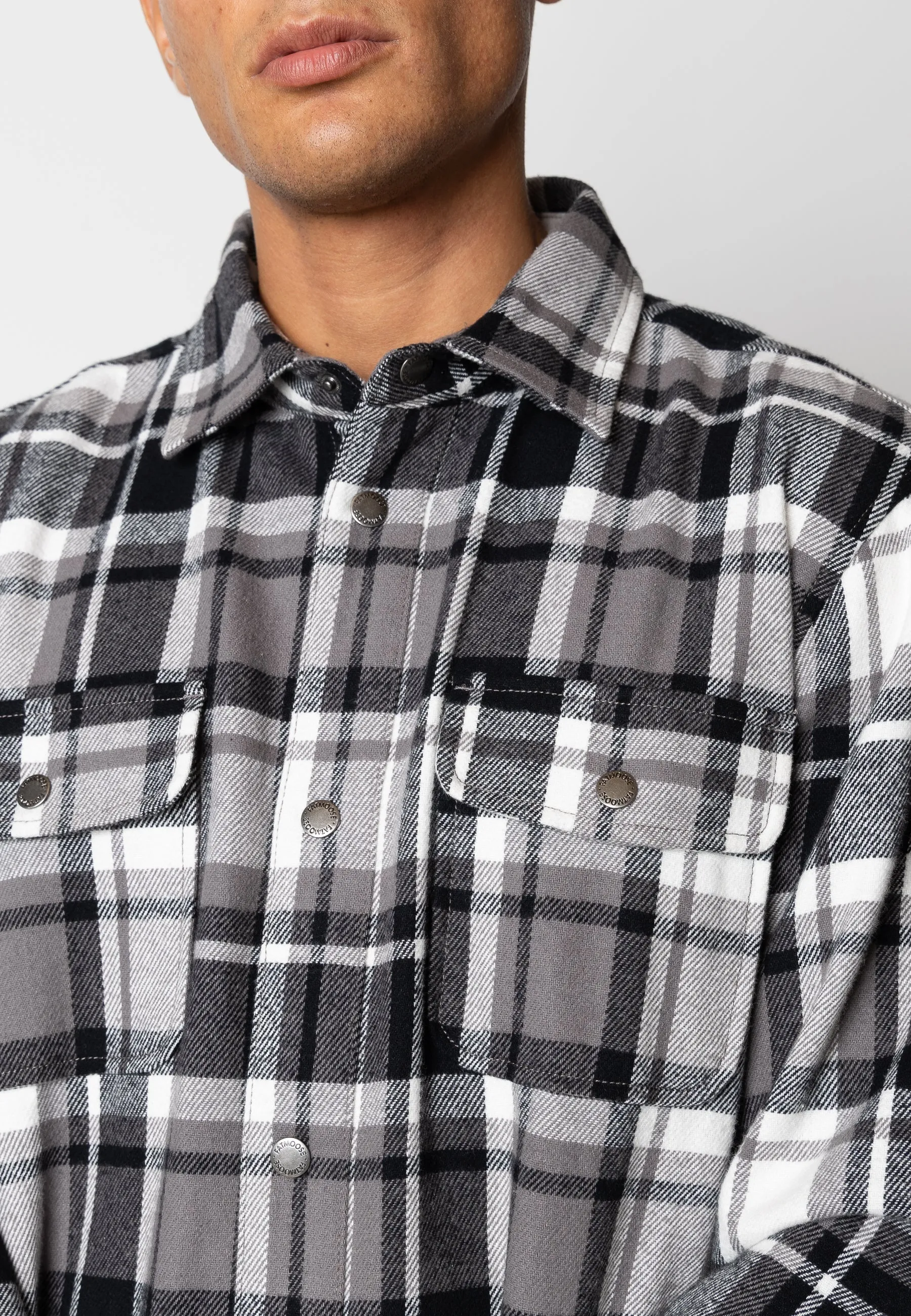 ADRIAN COTTON SHIRT - Black/Mid grey