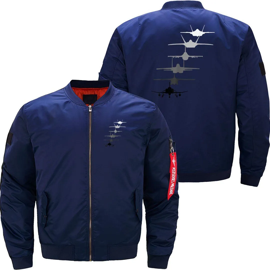 AIR FORCE FIGHTER JETS F4 F111 F15 F16 F22 F35 BOMBER FLIGHT AVIATOR JACKET