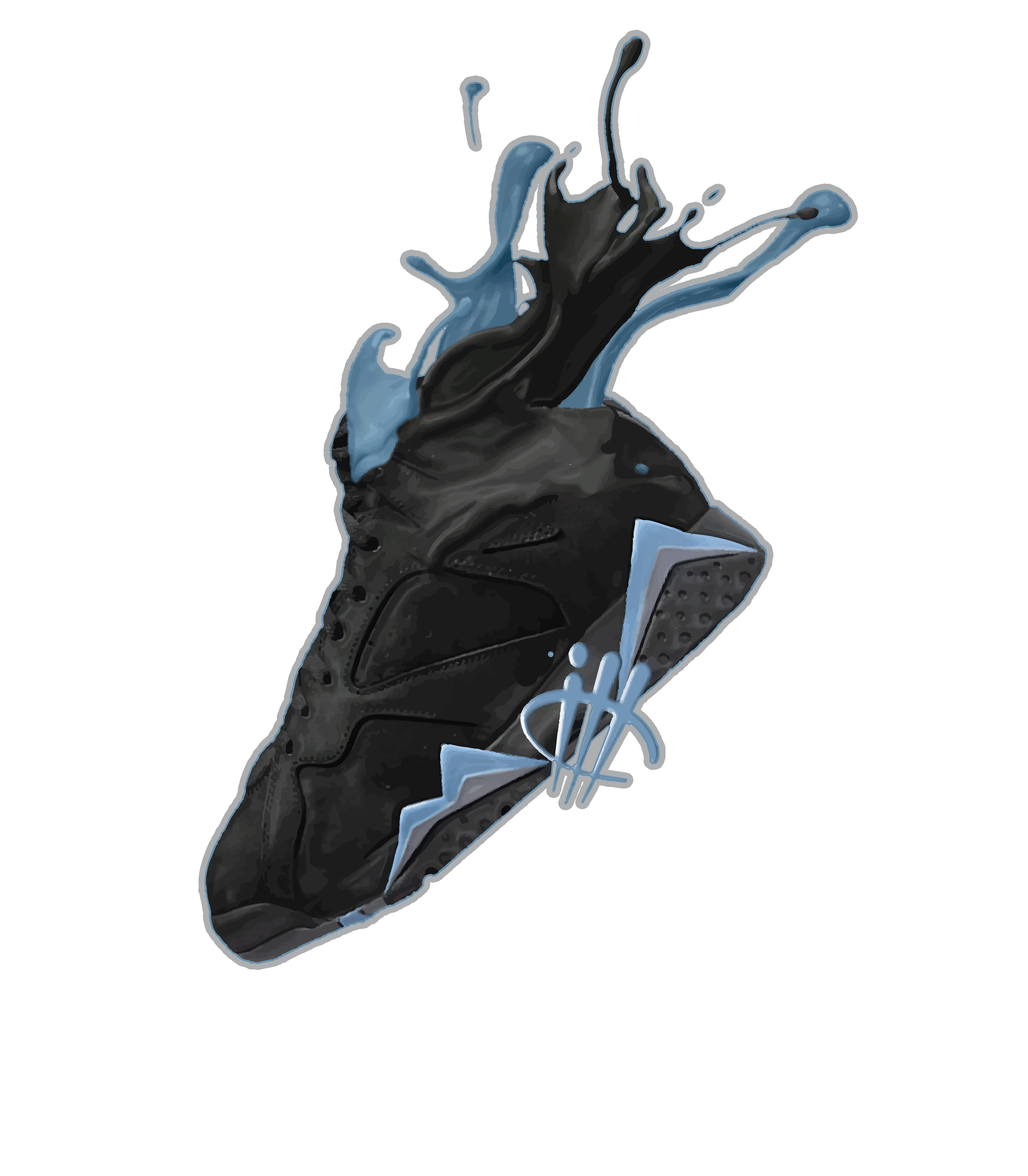 Air Jordan 7 Chambray - White T-Shirt (SPLASH)