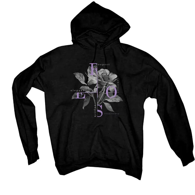 Air Jordan 7 GS “Barely Grape” Black T-Shirt (Roses)