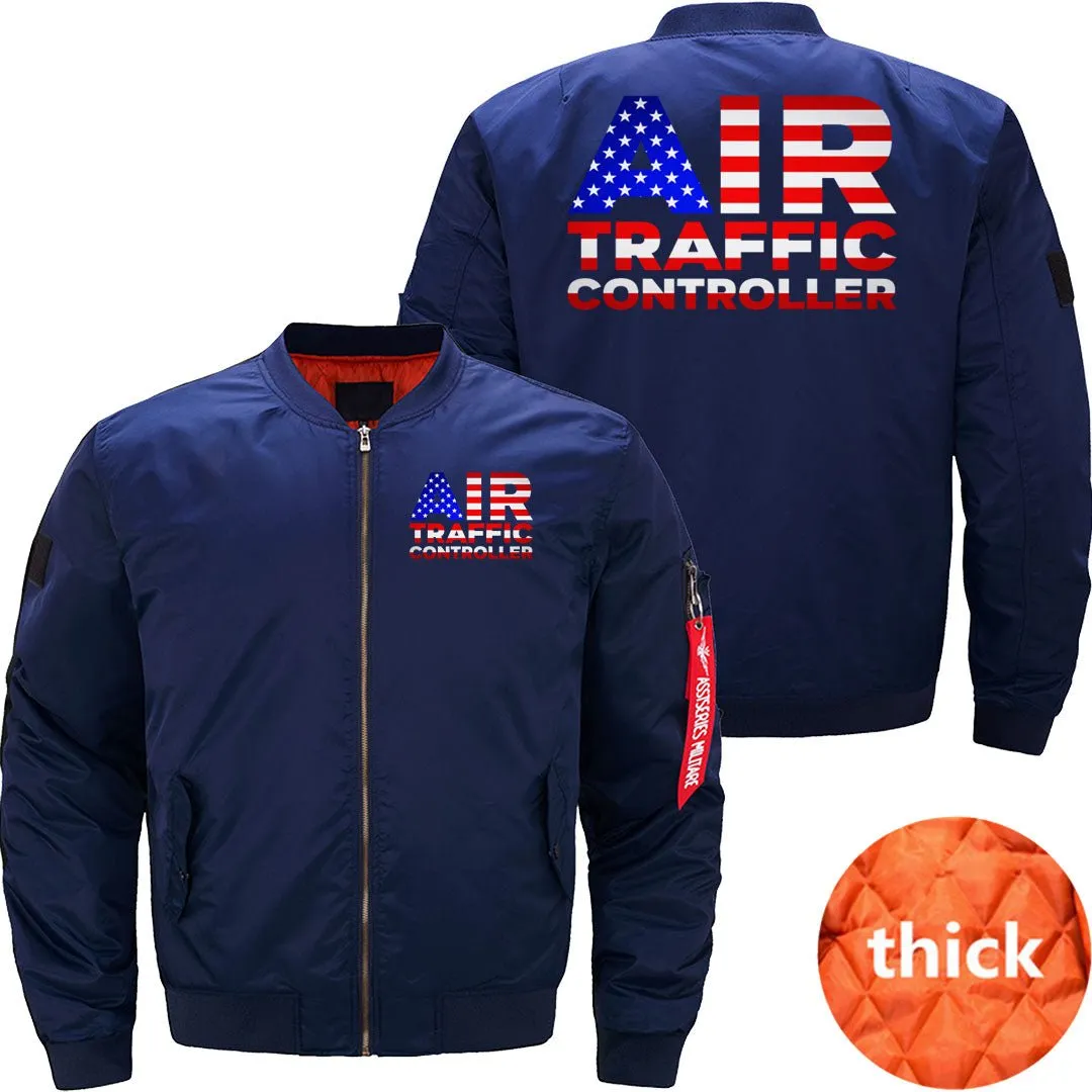 AIR TRAFFIC CONTROLLER USA FLAG ATC FLIGHT BOMBER FLIGHT AVIATOR JACKET