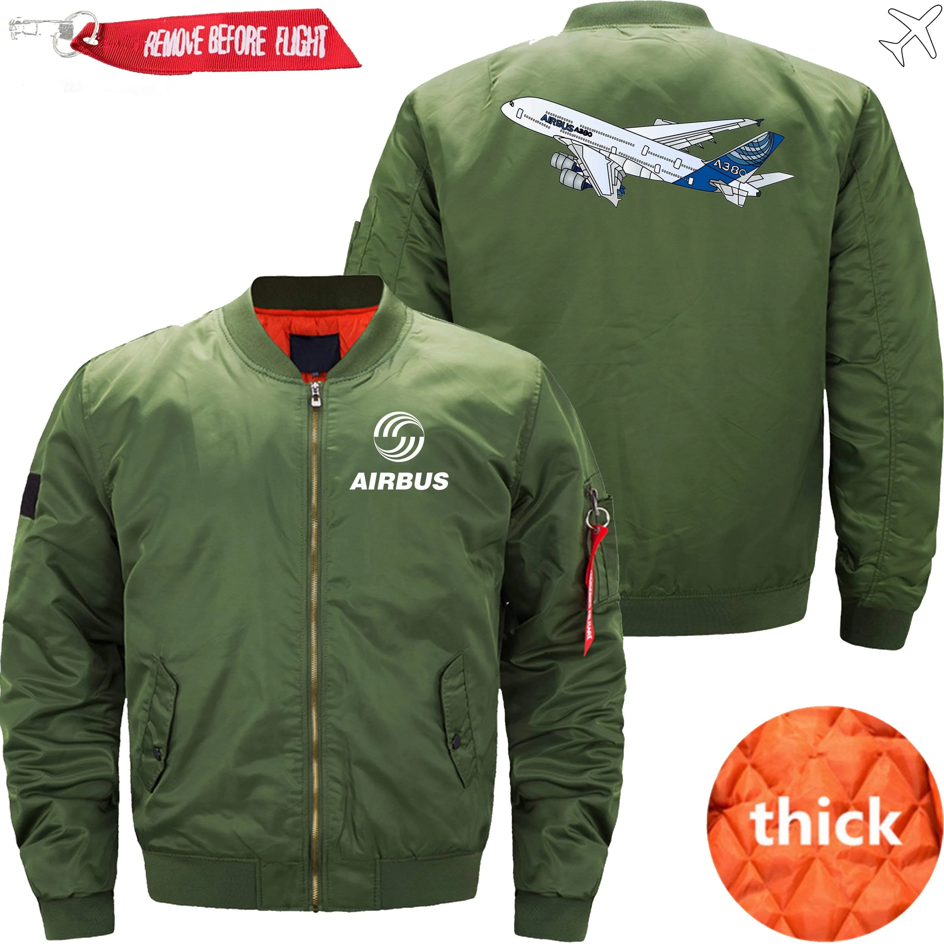 AIRBUS A380 FLYING BOMBER FLIGHT AVIATOR JACKET