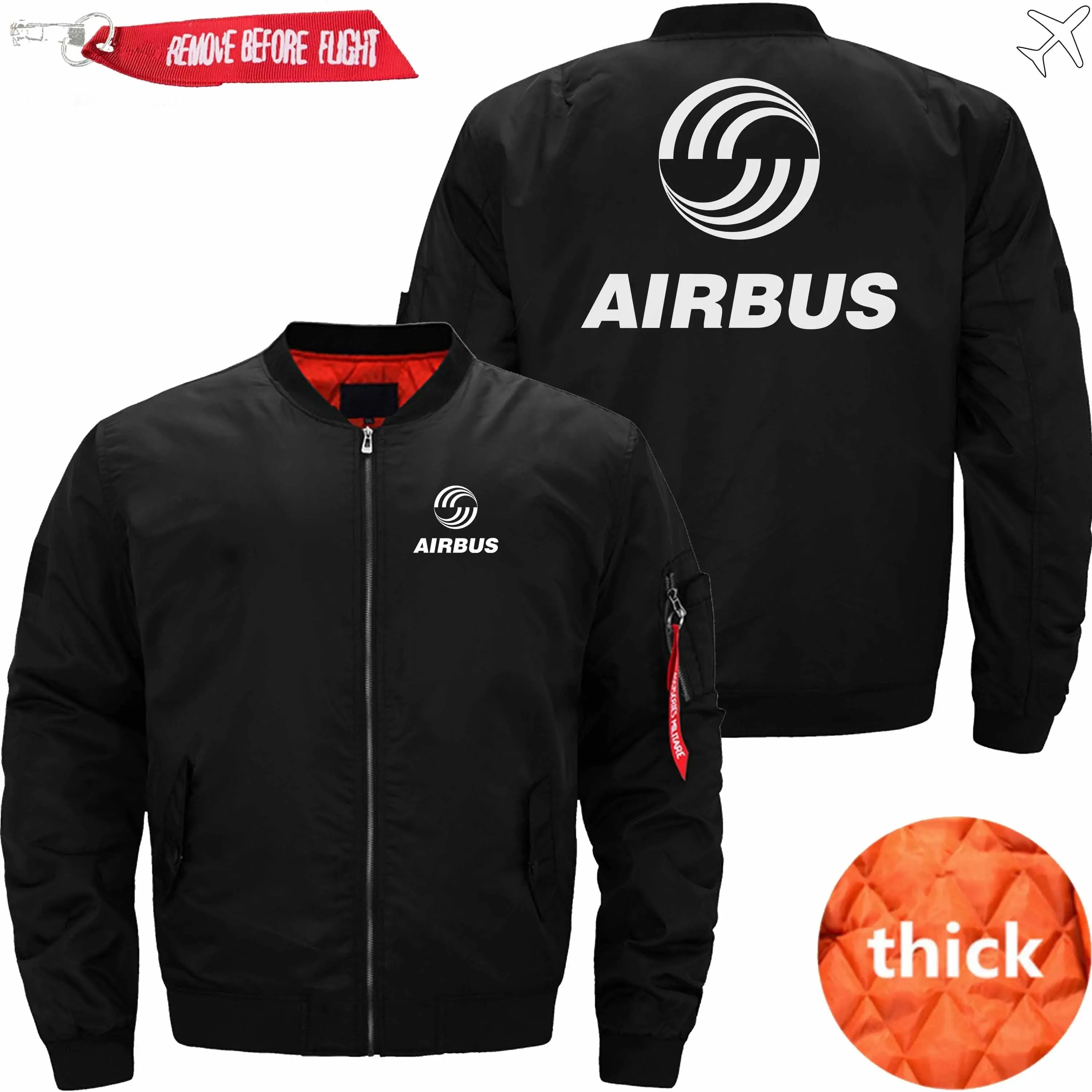 AIRBUS LOGO BOMBER FLIGHT AVIATOR JACKET