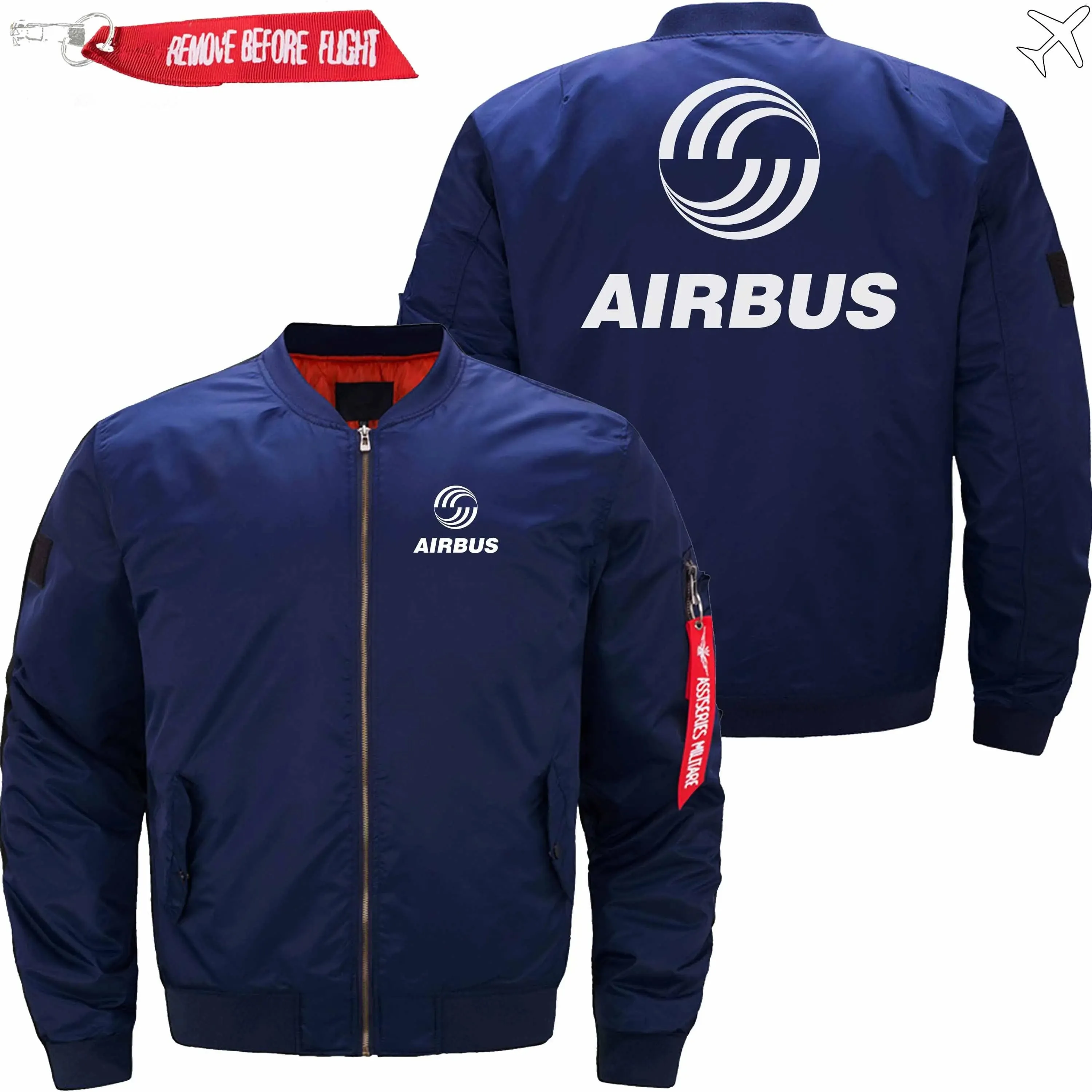 AIRBUS LOGO BOMBER FLIGHT AVIATOR JACKET