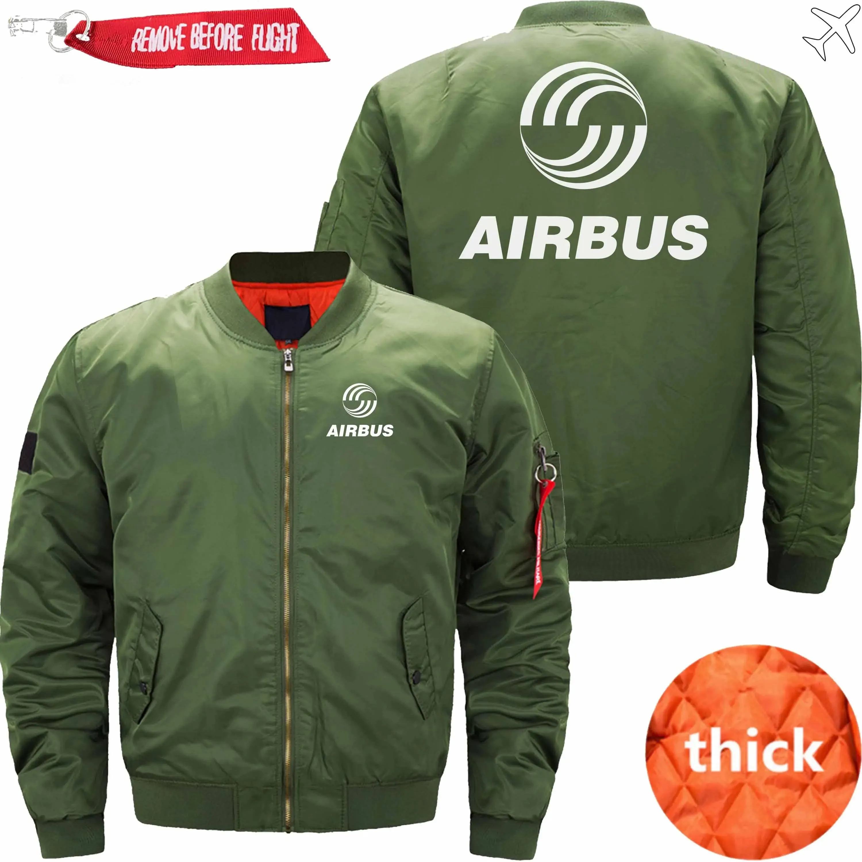 AIRBUS LOGO BOMBER FLIGHT AVIATOR JACKET