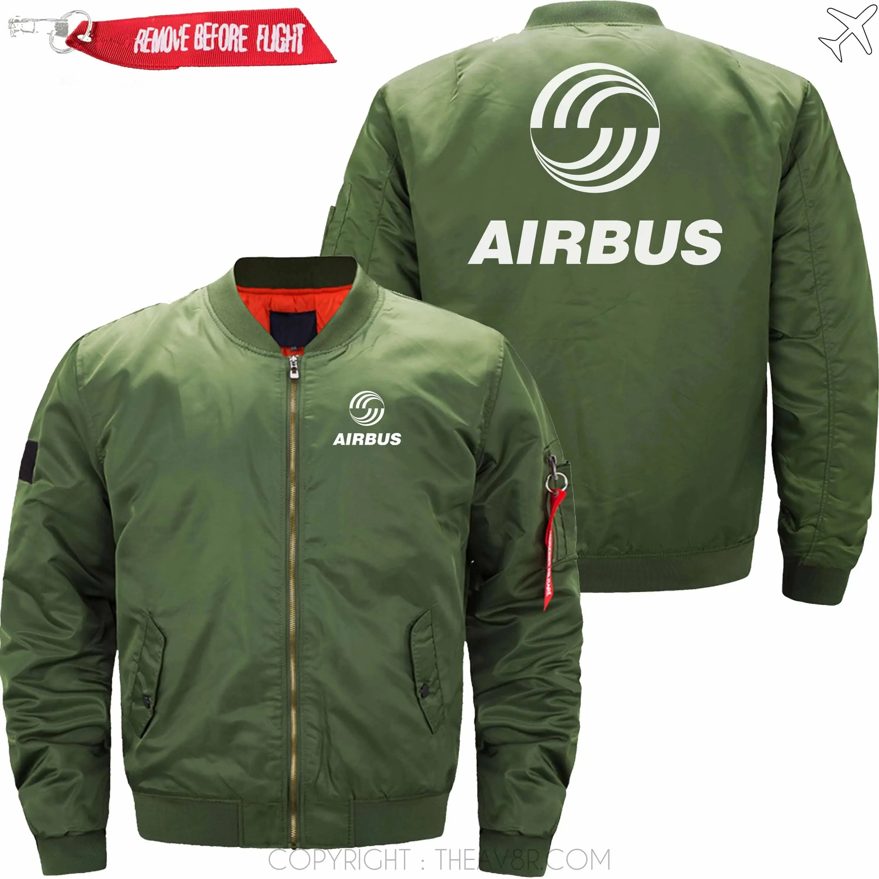 AIRBUS LOGO BOMBER FLIGHT AVIATOR JACKET