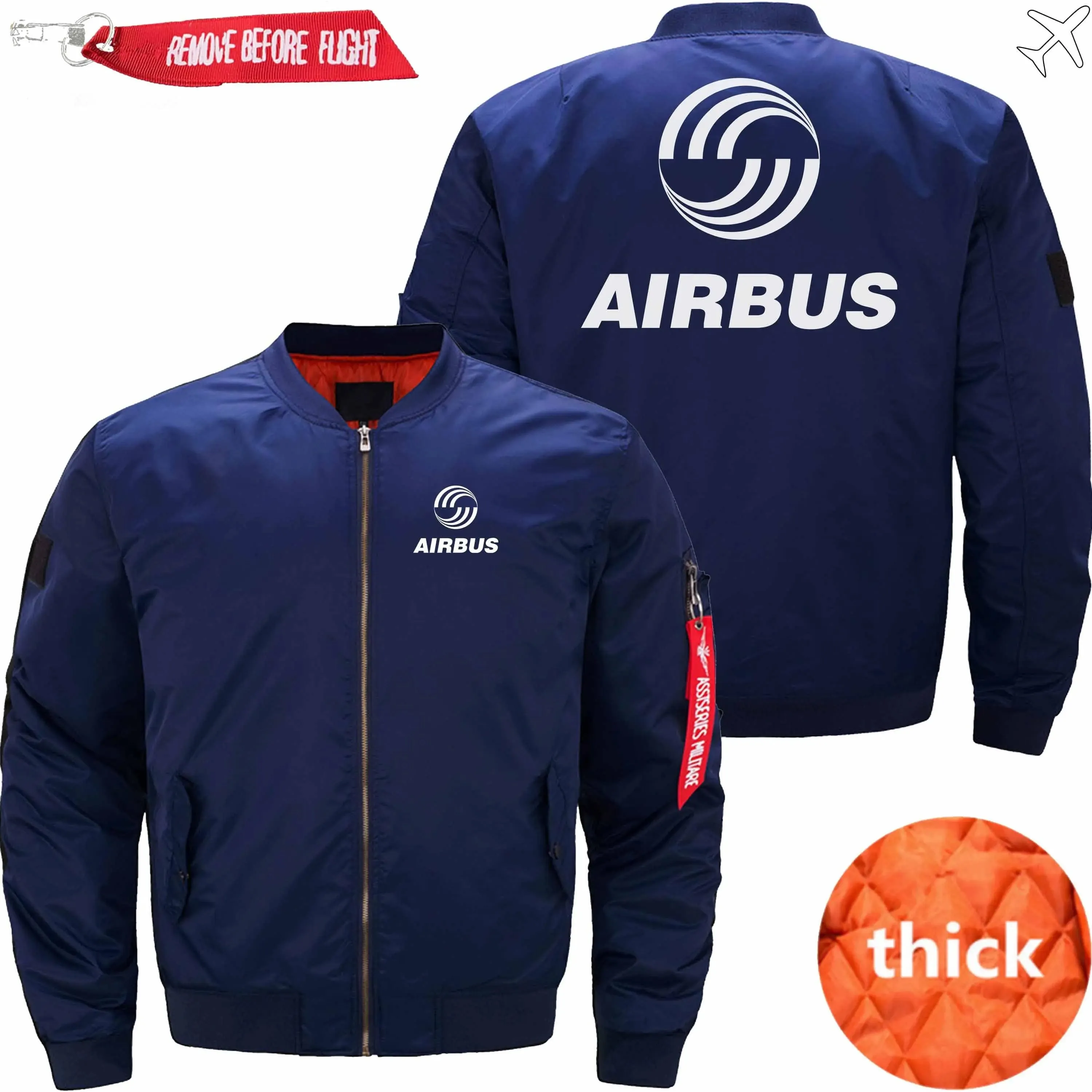 AIRBUS LOGO BOMBER FLIGHT AVIATOR JACKET