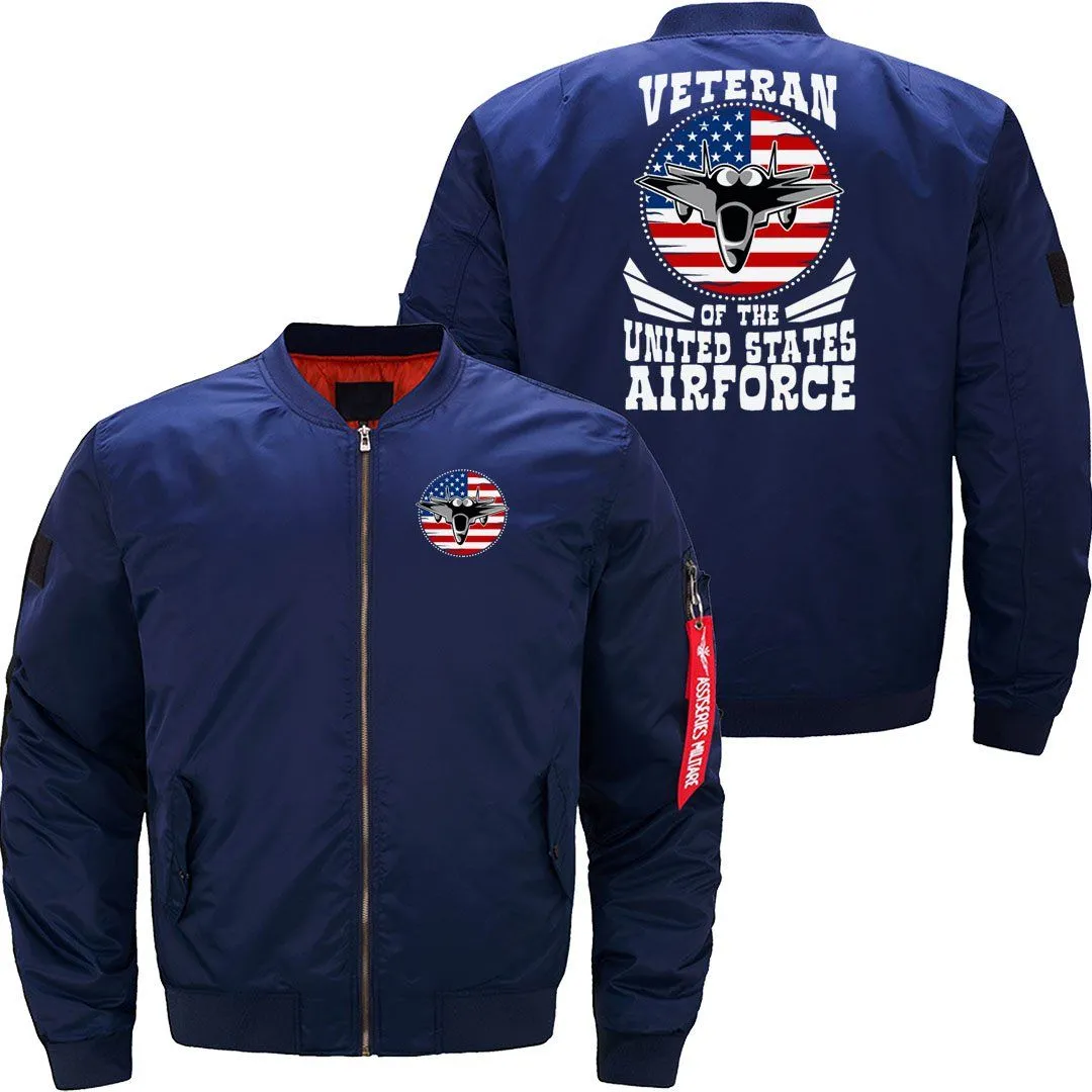 AIRFORCE US FLAG FIGHTER JET PATRIOTIC VETERAN BOMBER FLIGHT AVIATOR JACKET
