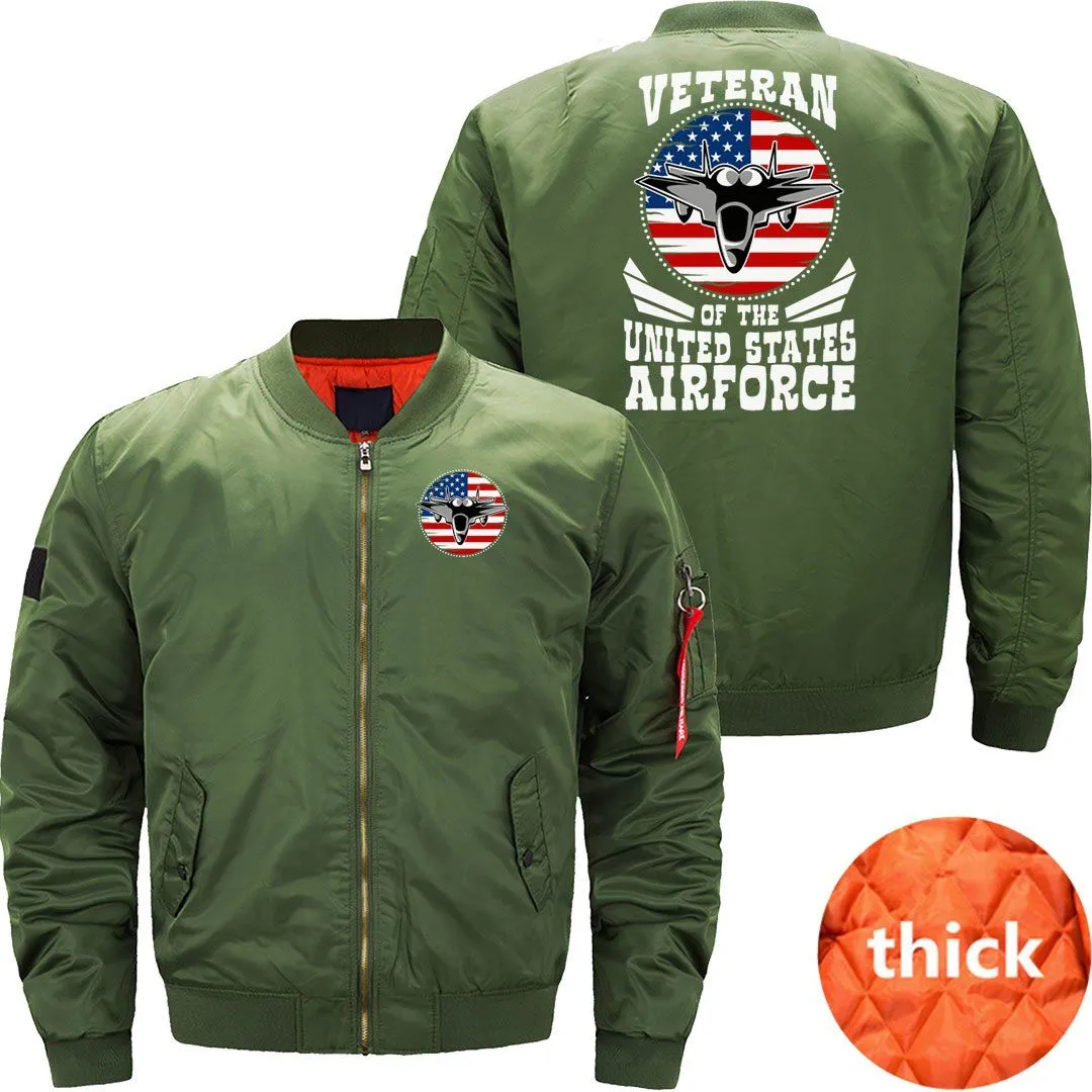 AIRFORCE US FLAG FIGHTER JET PATRIOTIC VETERAN BOMBER FLIGHT AVIATOR JACKET