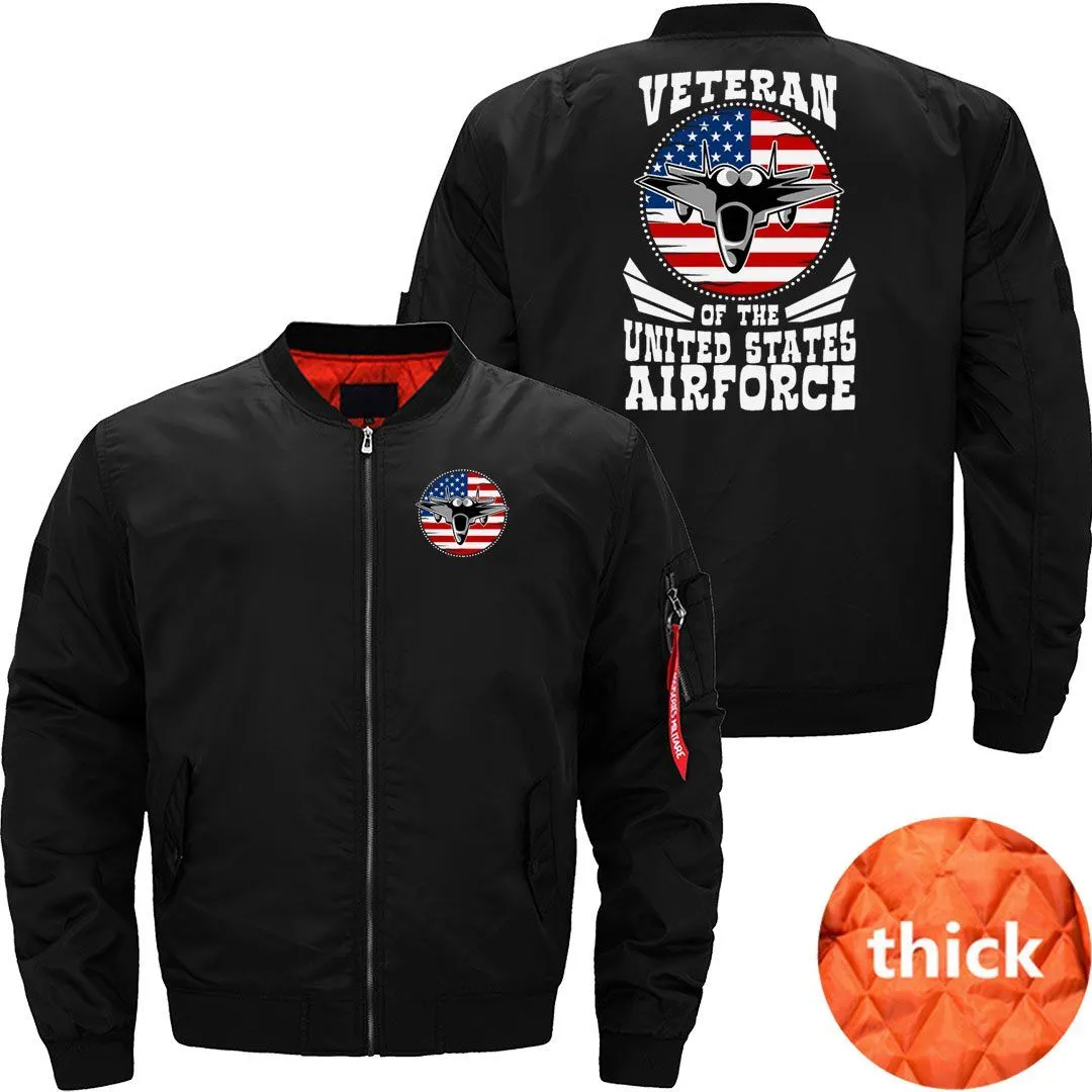 AIRFORCE US FLAG FIGHTER JET PATRIOTIC VETERAN BOMBER FLIGHT AVIATOR JACKET