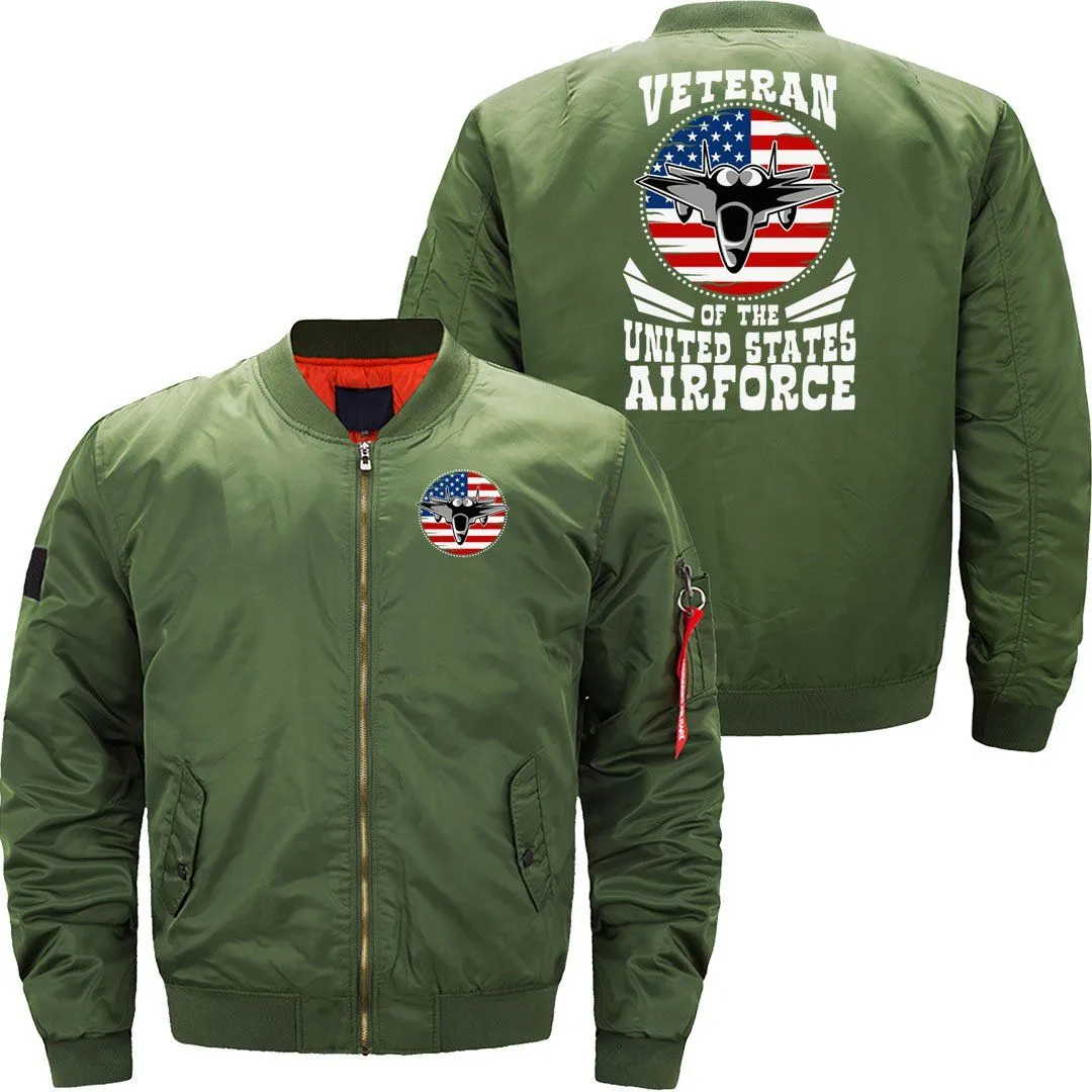 AIRFORCE US FLAG FIGHTER JET PATRIOTIC VETERAN BOMBER FLIGHT AVIATOR JACKET